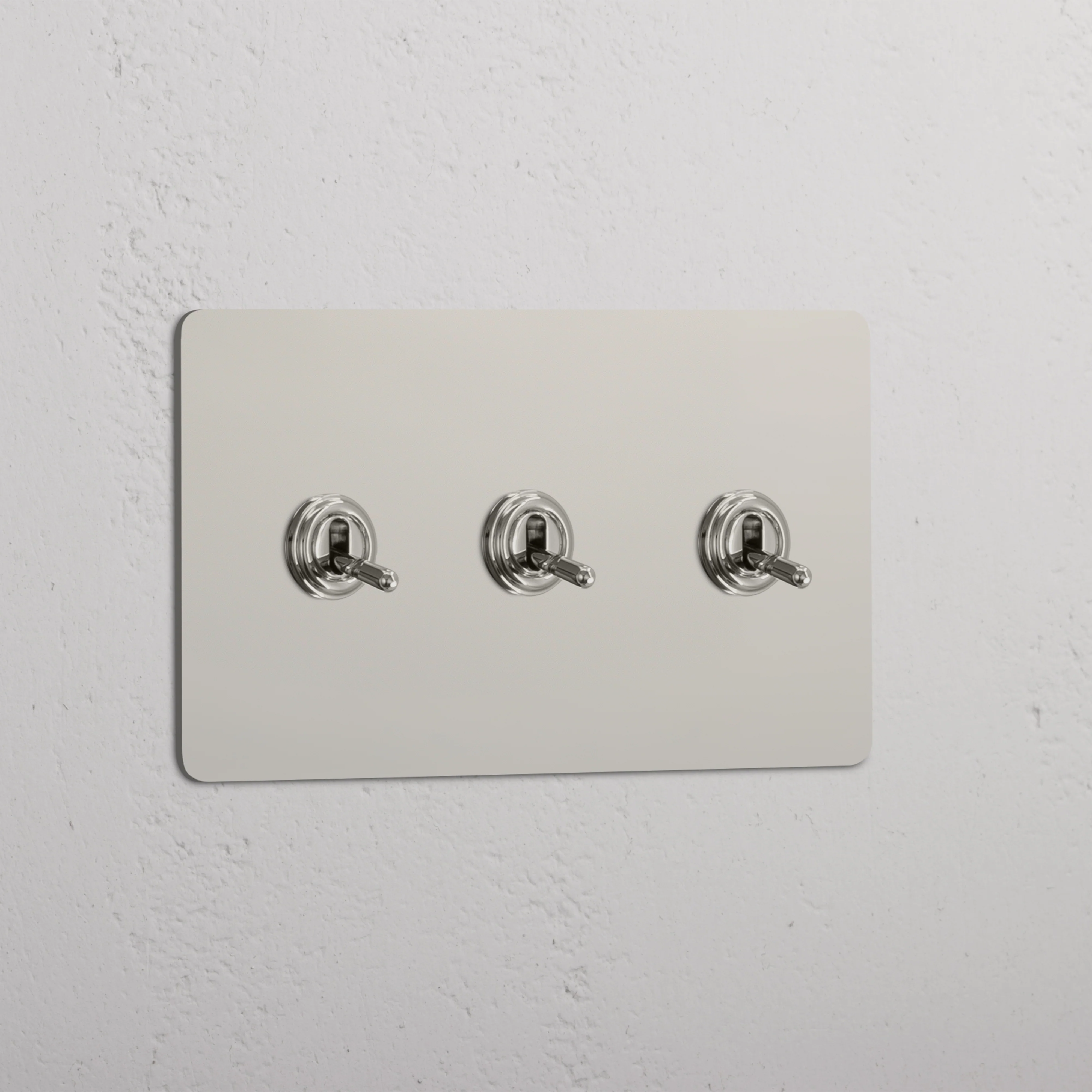 Kew Double 3x Toggle Switch - Polished Nickel