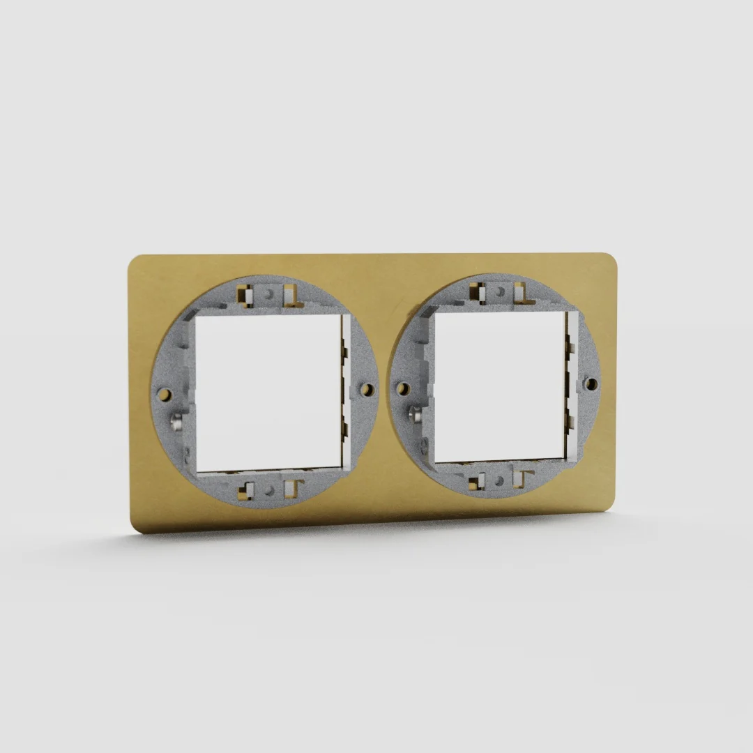 Kew Double 45mm Module Plate - Antique Brass - Image 2
