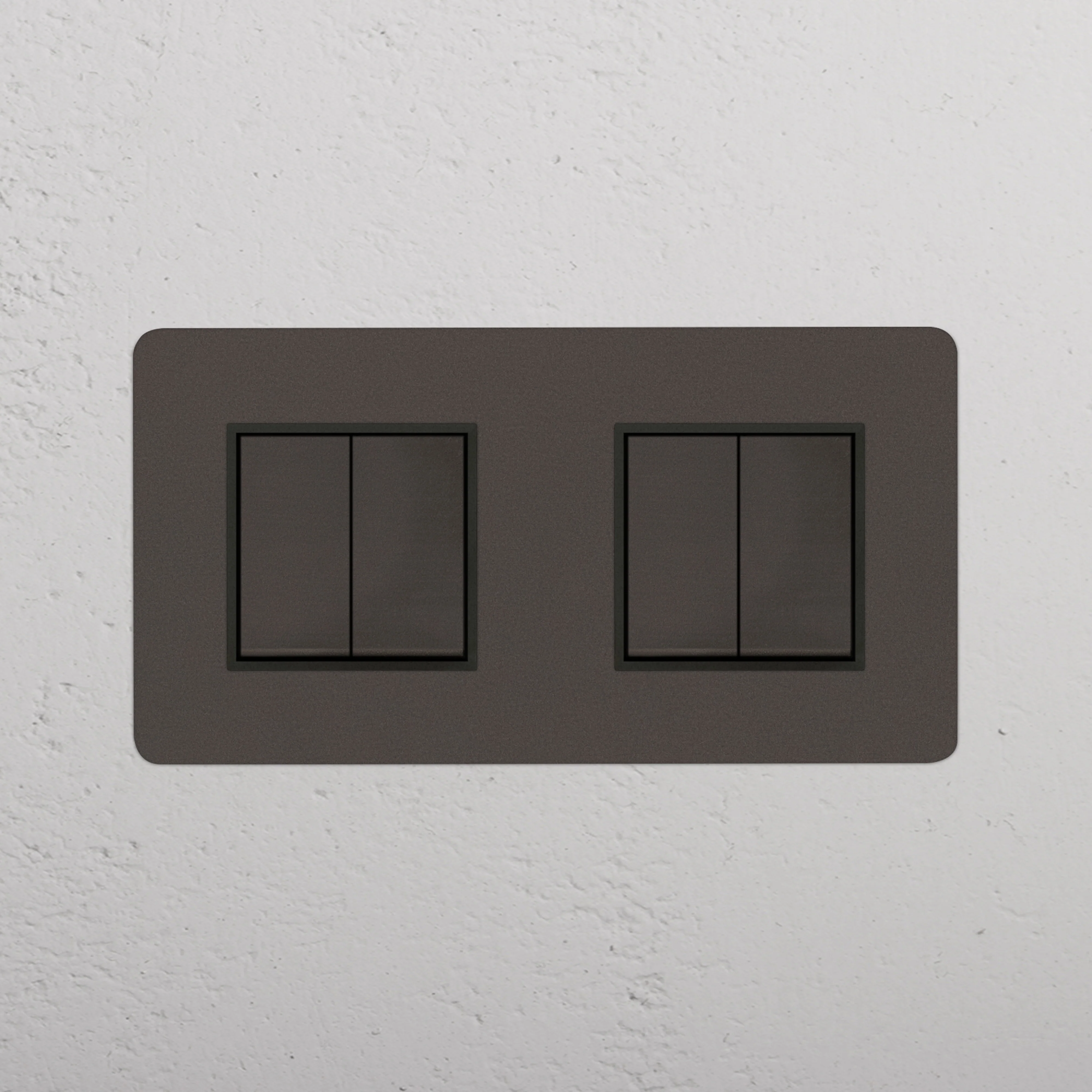 Kew Double 4x Rocker Switch - Bronze | Black - Image 2