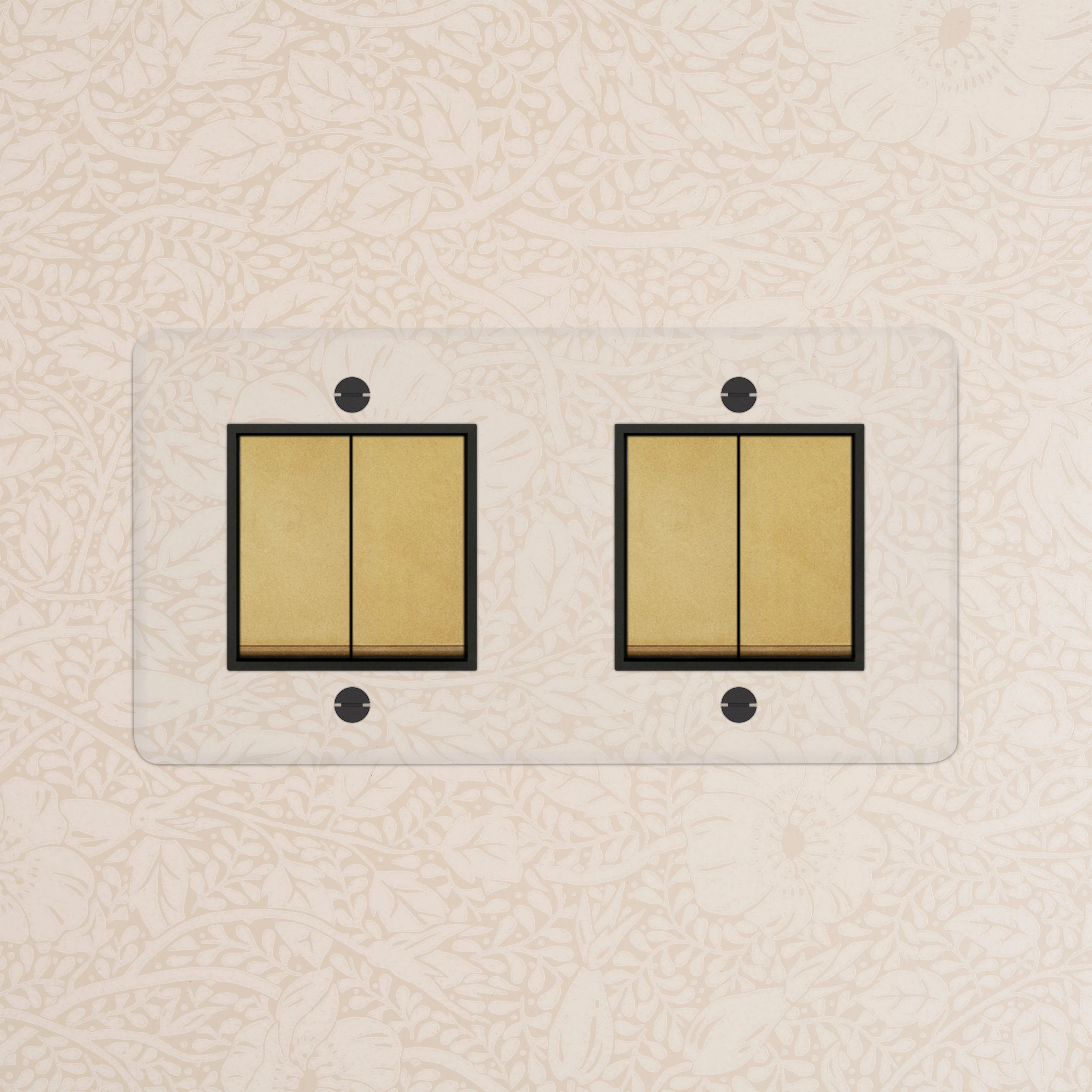 Kew Double 4x Rocker Switch - Clear Antique Brass | Black - Image 2