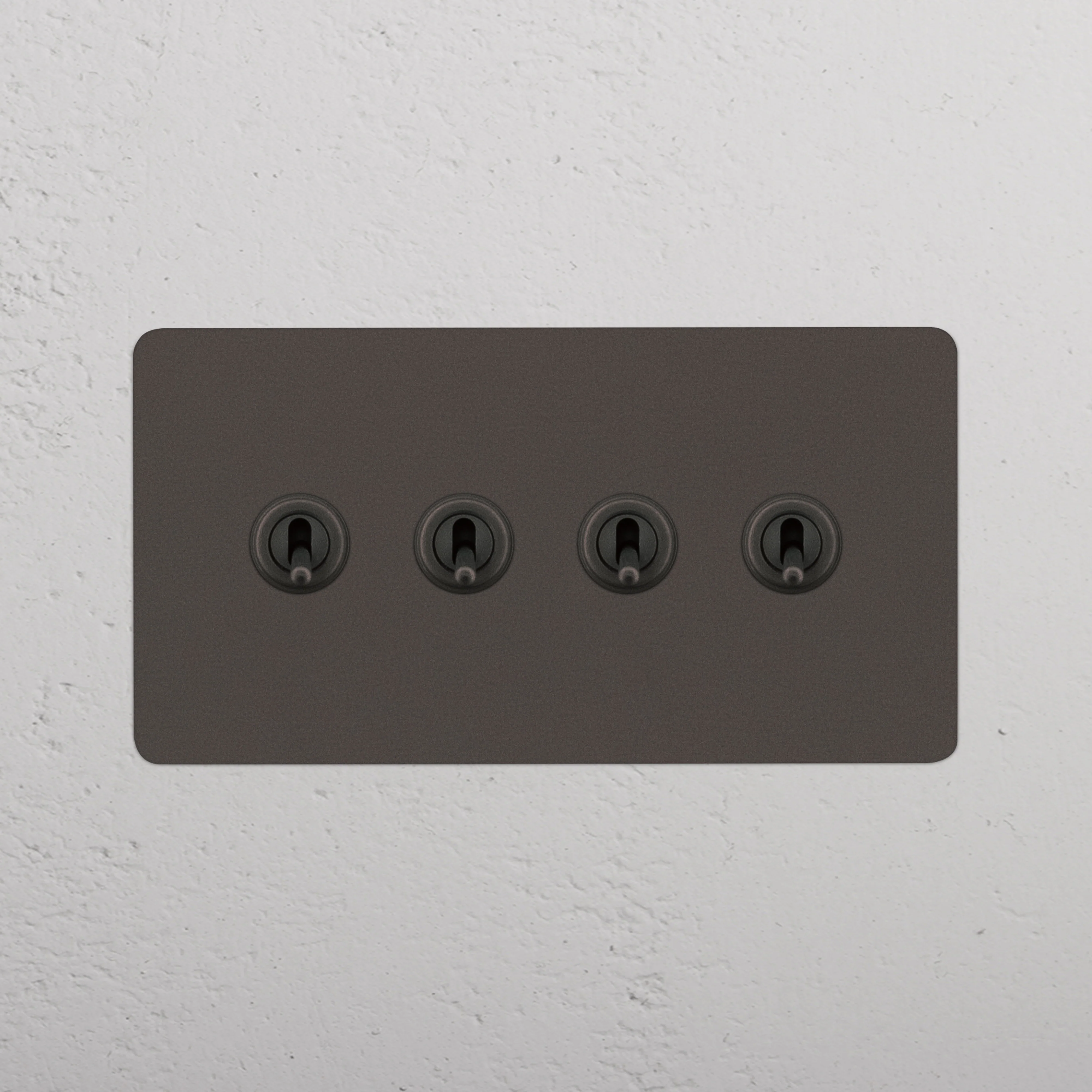 Kew Double 4x Toggle Switch - Bronze - Image 2