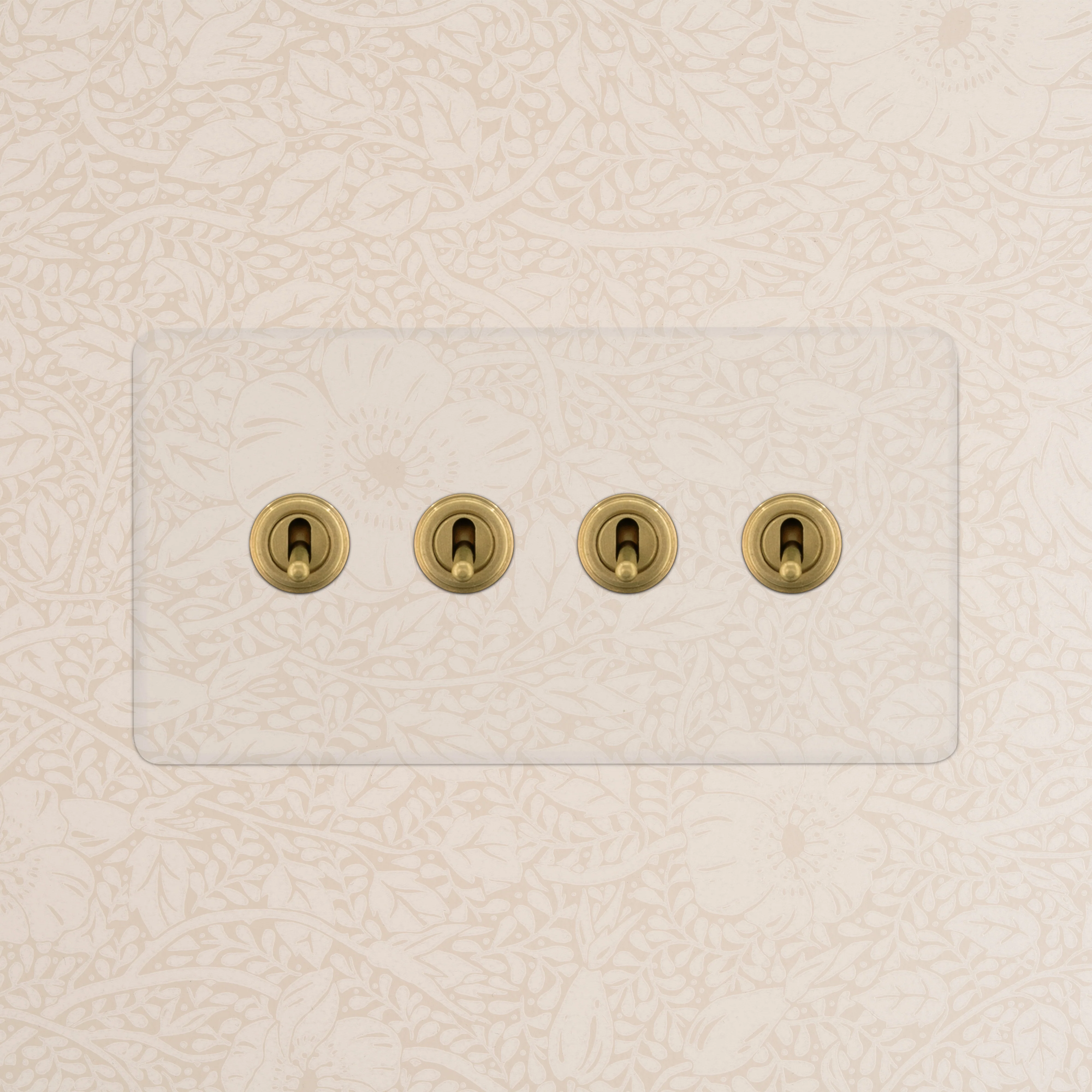 Kew Double 4x Toggle Switch - Clear Antique Brass - Image 2