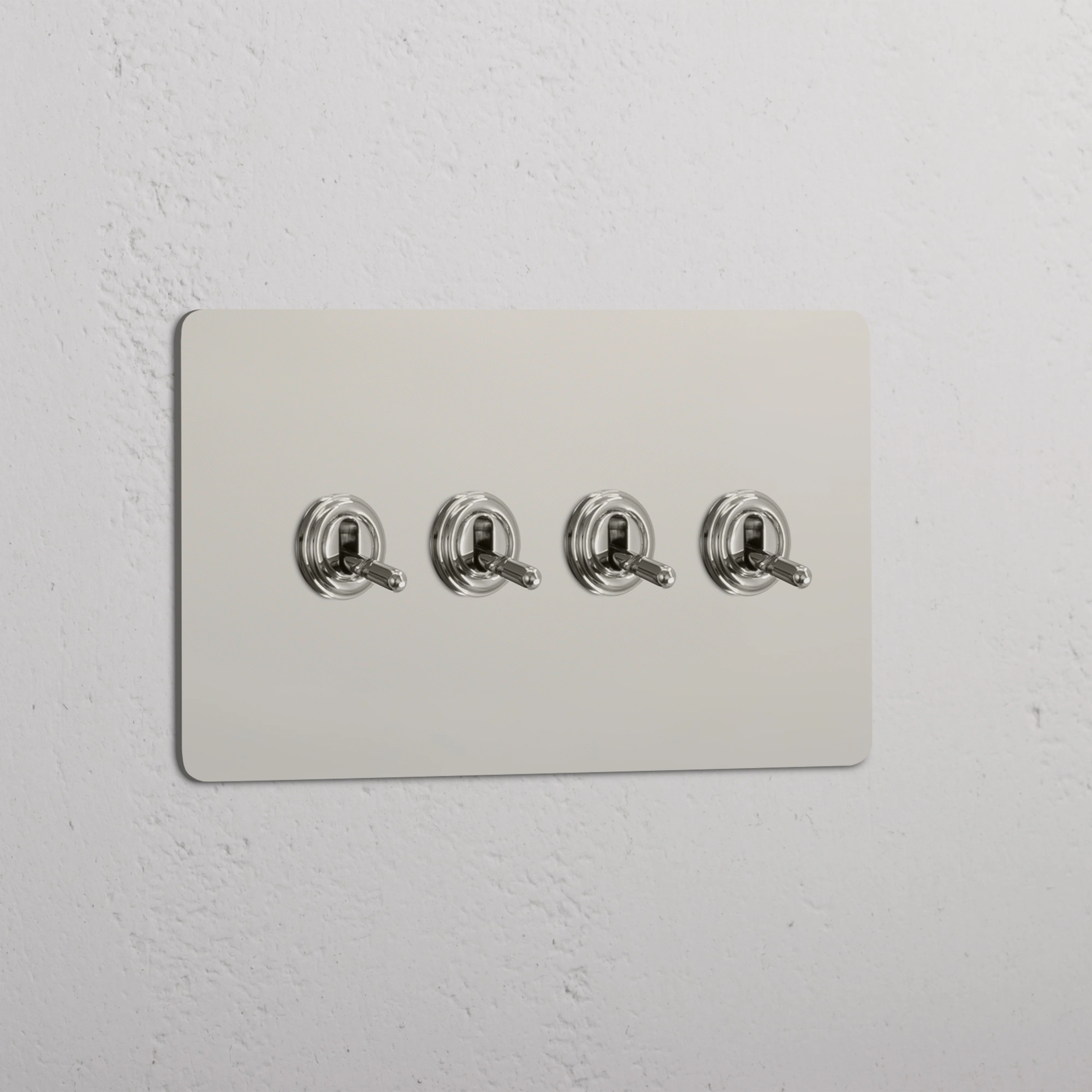 Kew Double 4x Toggle Switch - Polished Nickel
