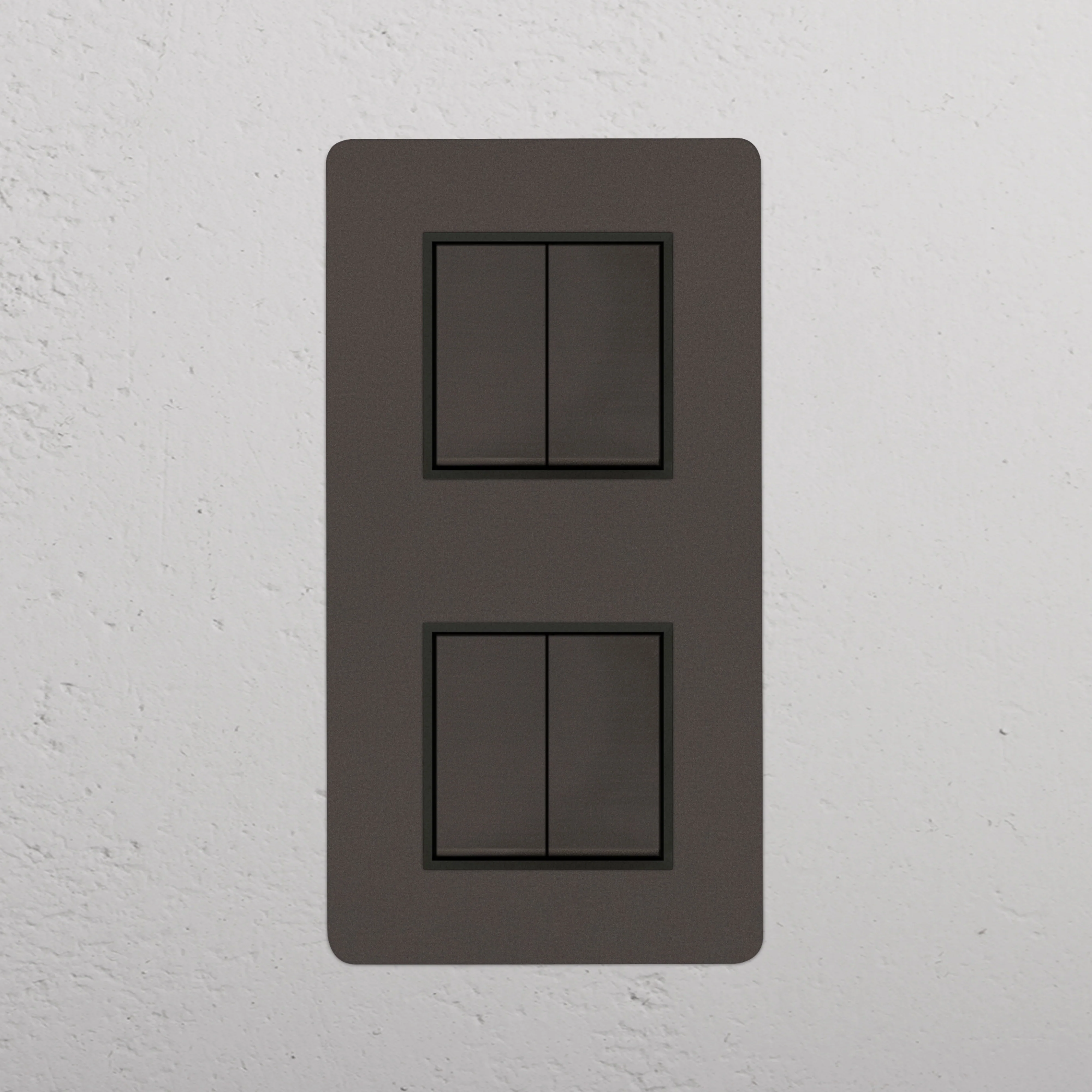 Kew Double 4x Vertical Rocker Switch - Bronze | Black - Image 2