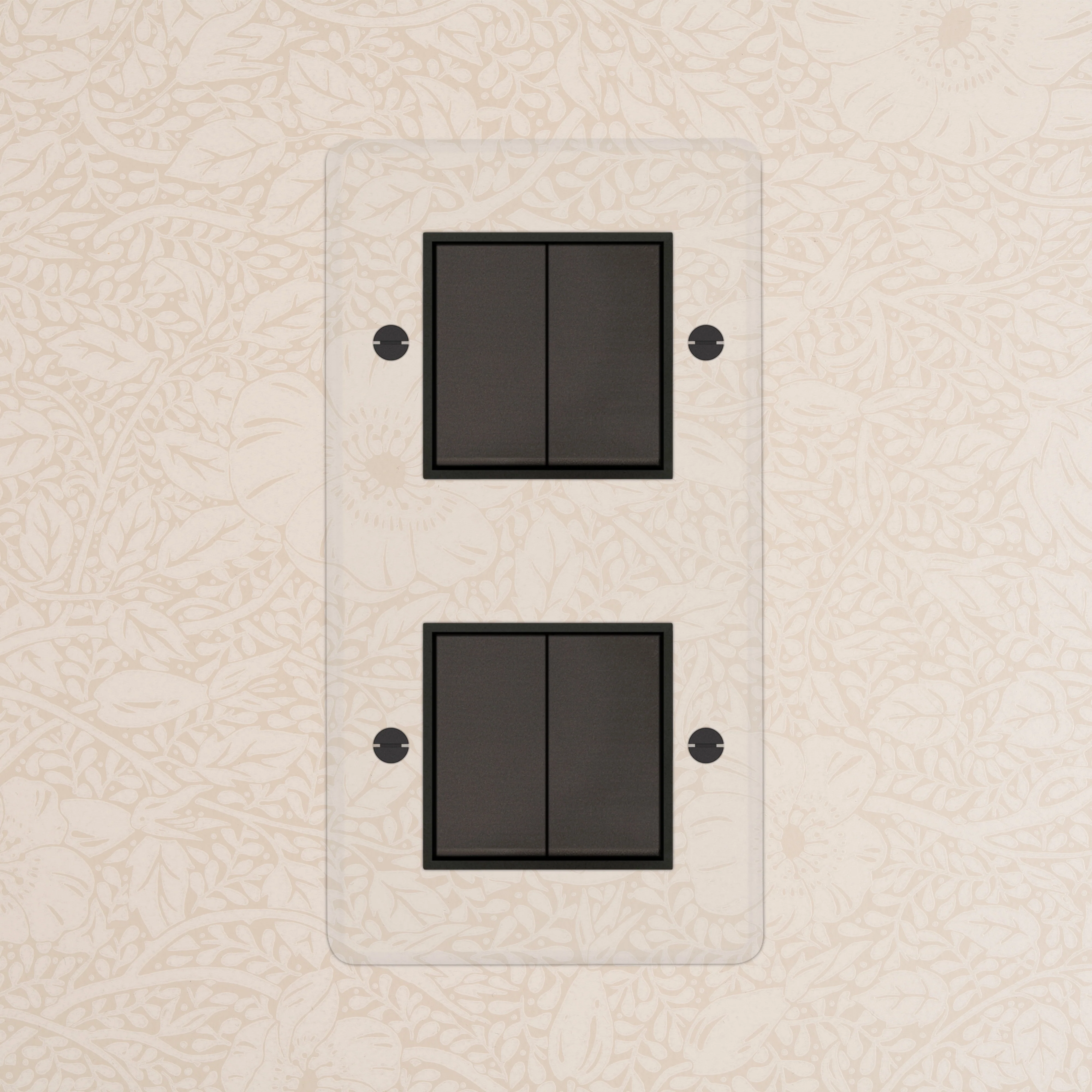 Kew Double 4x Vertical Rocker Switch - Clear Bronze | Black - Image 2
