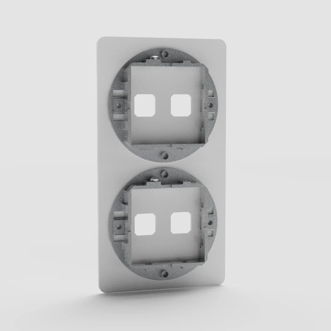 Kew Double 4x Vertical Switch Plate - Clear - Image 2