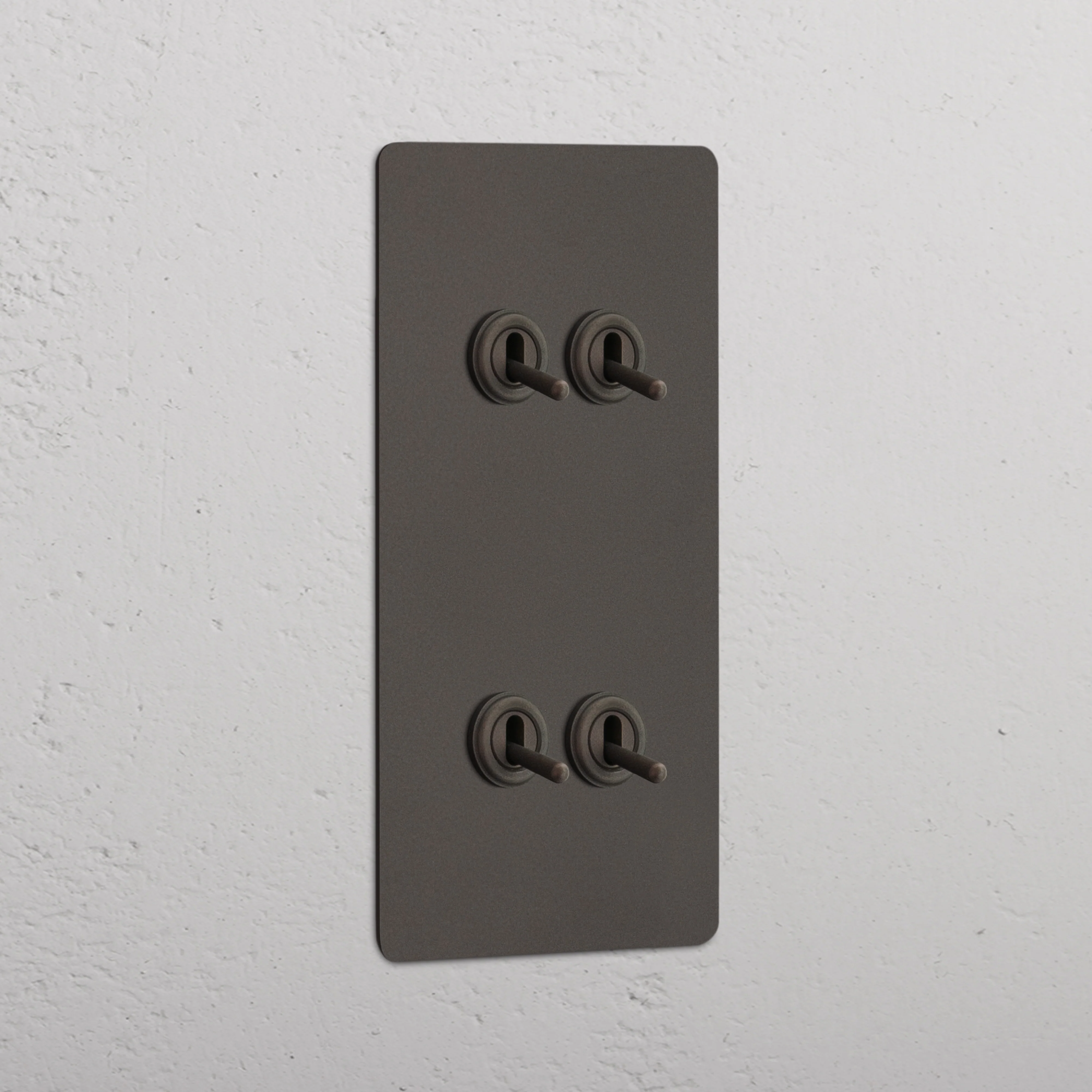 Kew Double 4x Vertical Toggle Switch - Bronze