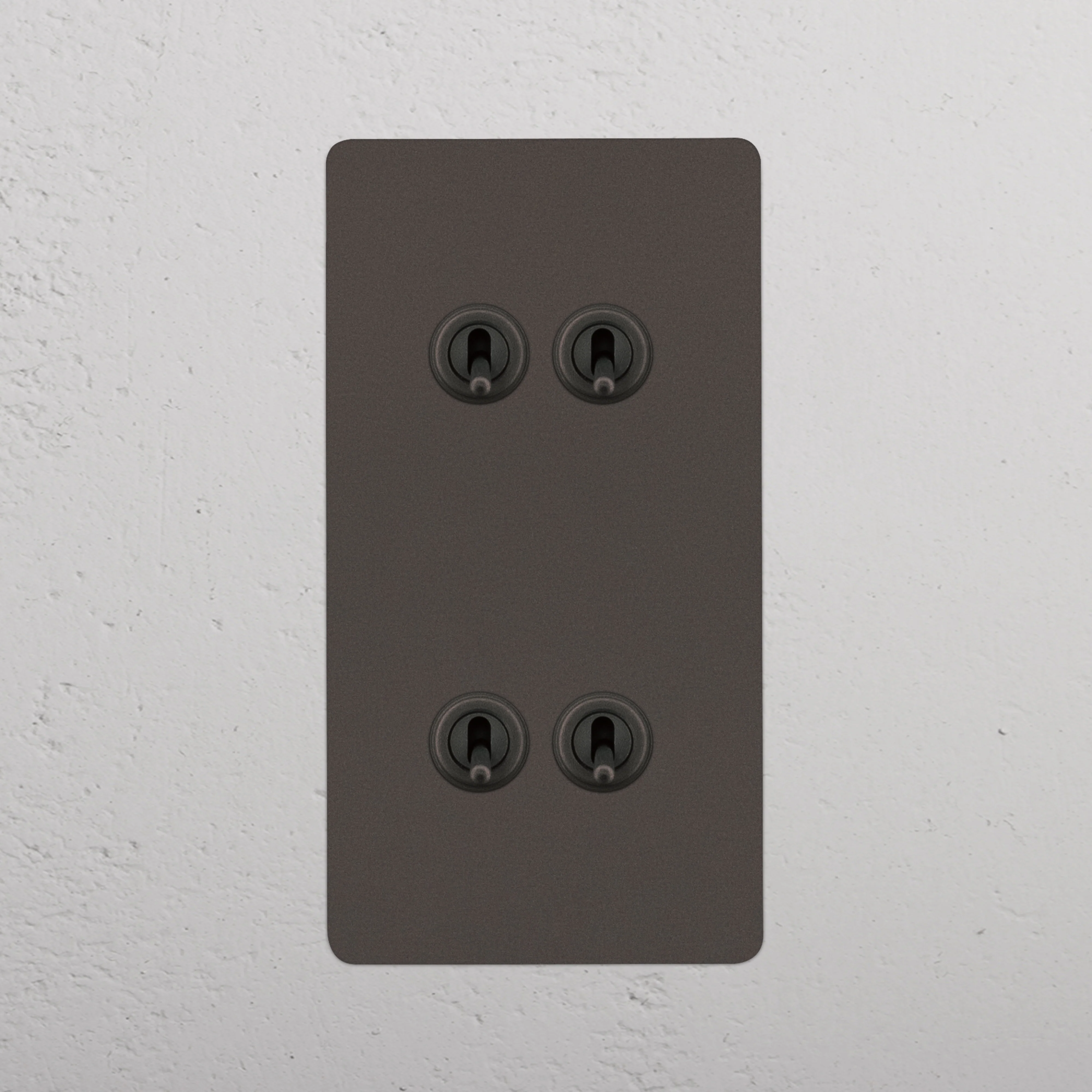 Kew Double 4x Vertical Toggle Switch - Bronze - Image 2