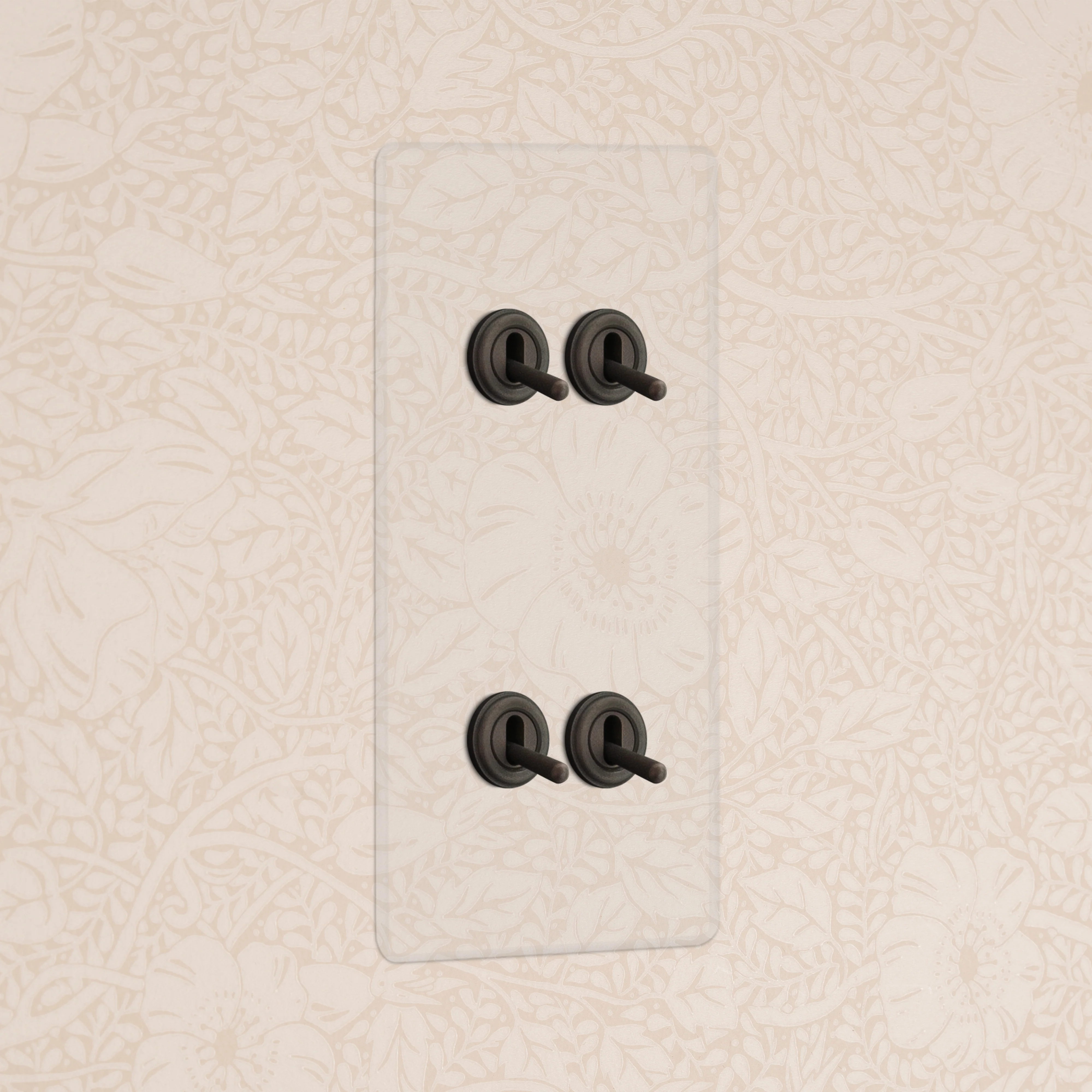 Kew Double 4x Vertical Toggle Switch - Clear Bronze