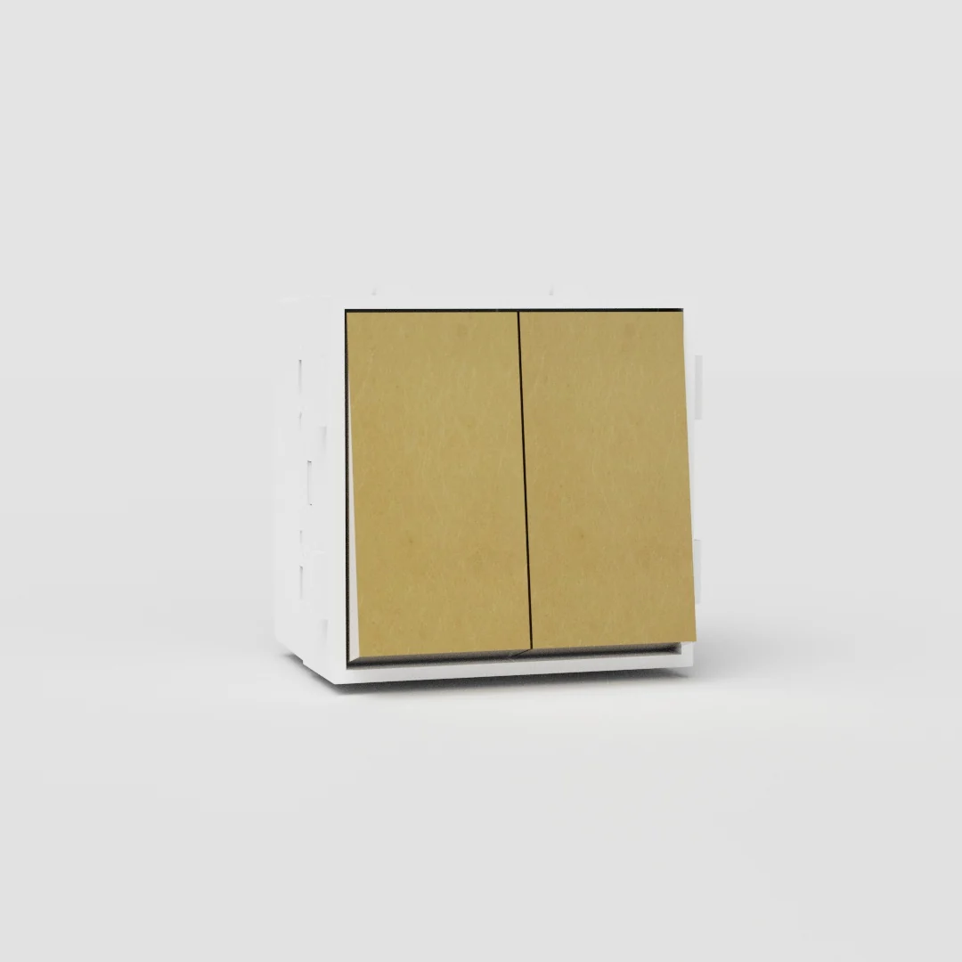Double Retractive Rocker Switch - Antique Brass | White