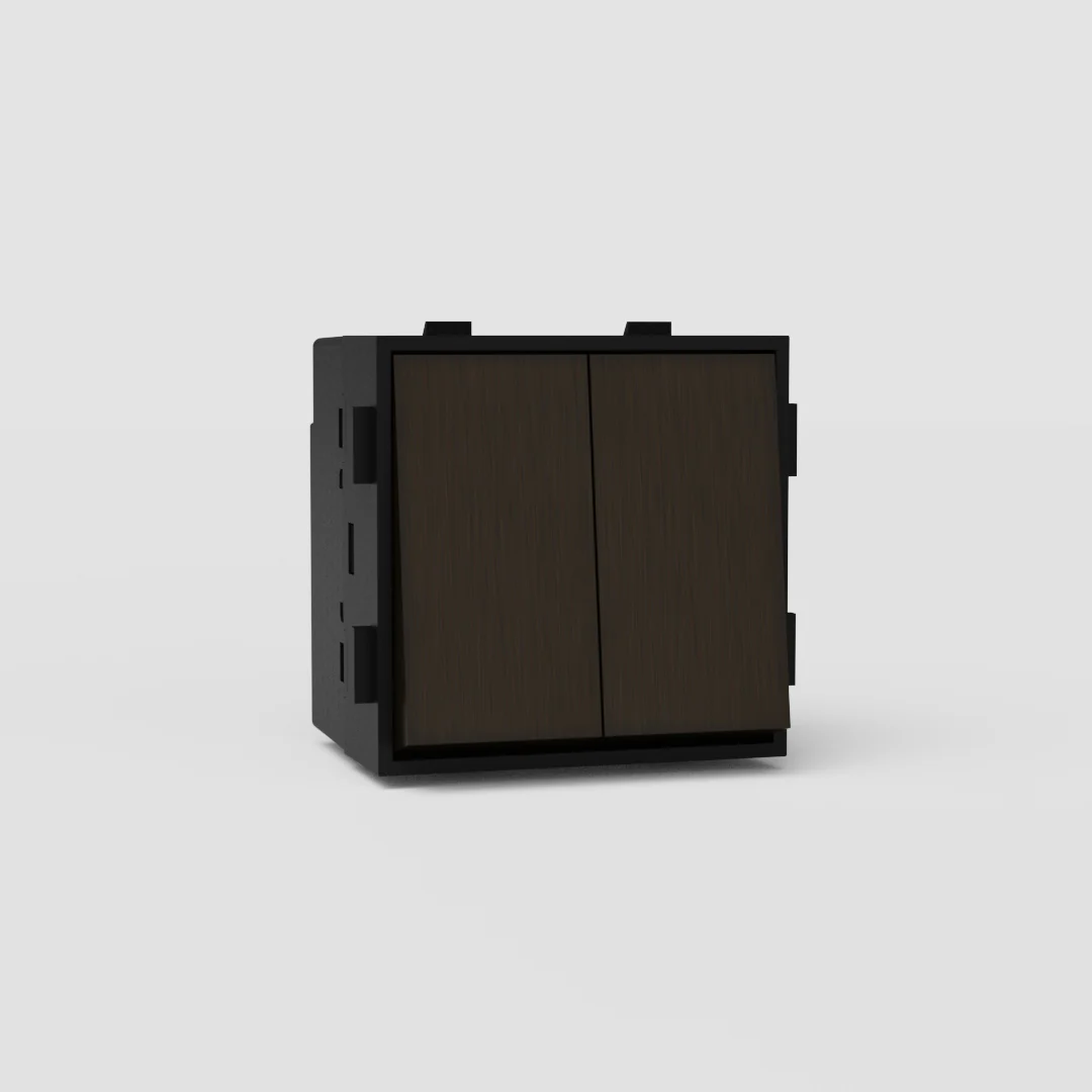 Double Retractive Rocker Switch - Bronze | Black