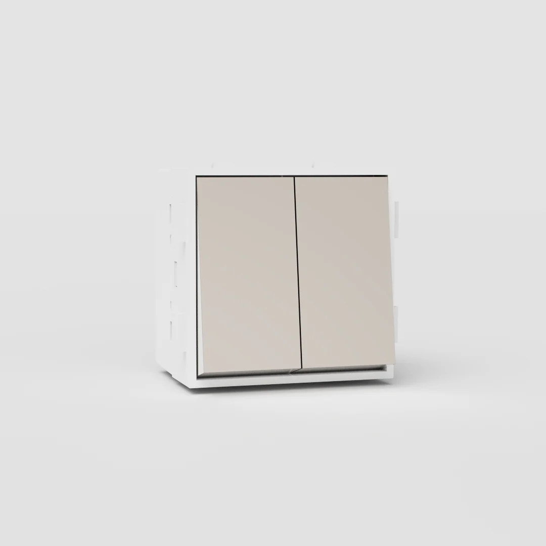 Double Retractive Rocker Switch - Polished Nickel | White