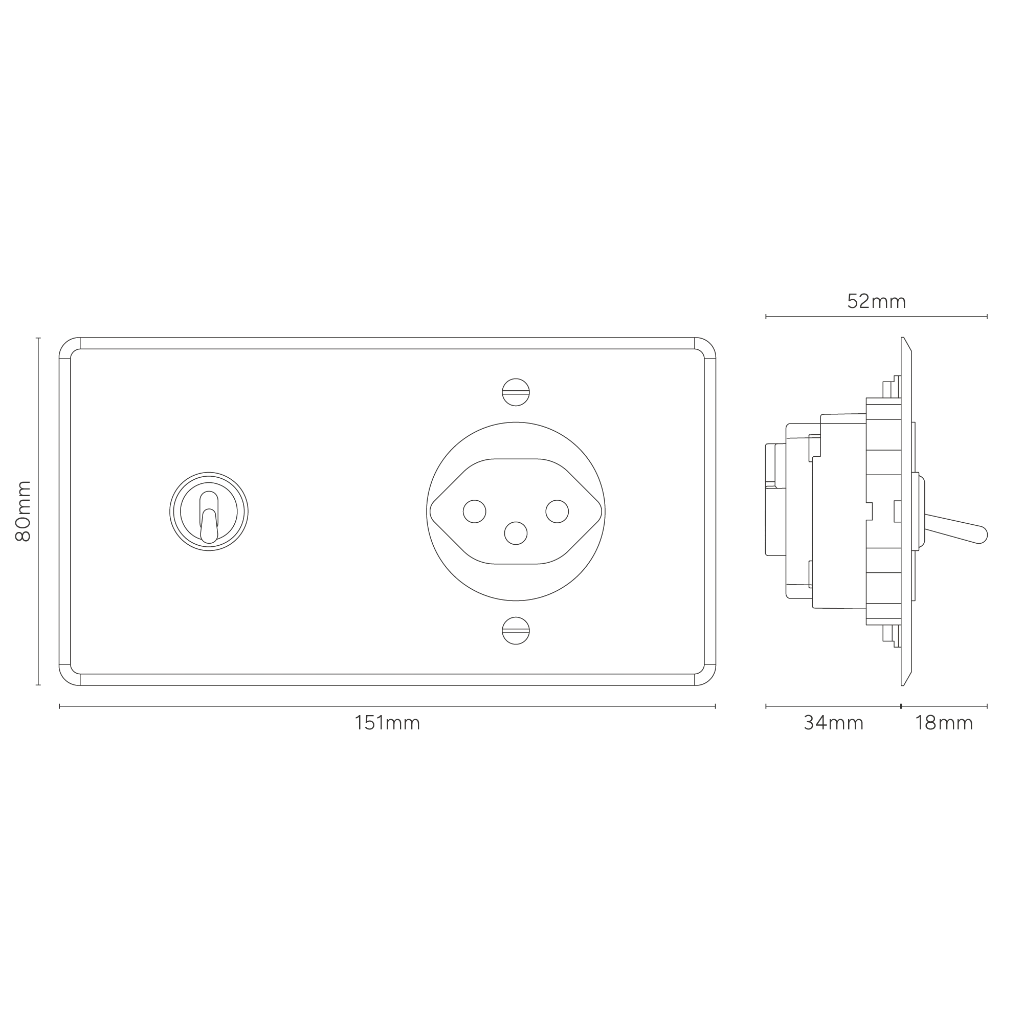 Kew Double Toggle & Swiss Type J Socket - Clear Bronze | Black - Image 4