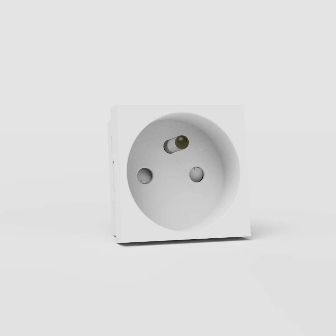 French/Belgian Type E Power Module Round - White