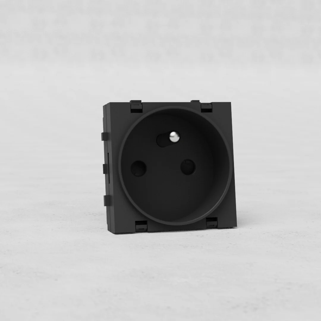French/Belgian Type E Socket - Black