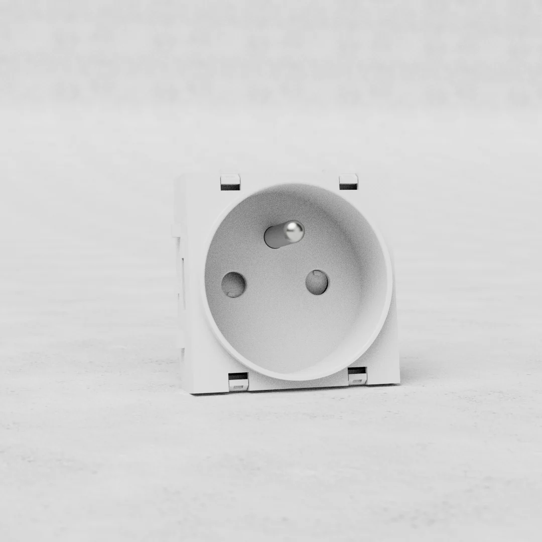 French/Belgian Type E Socket - White