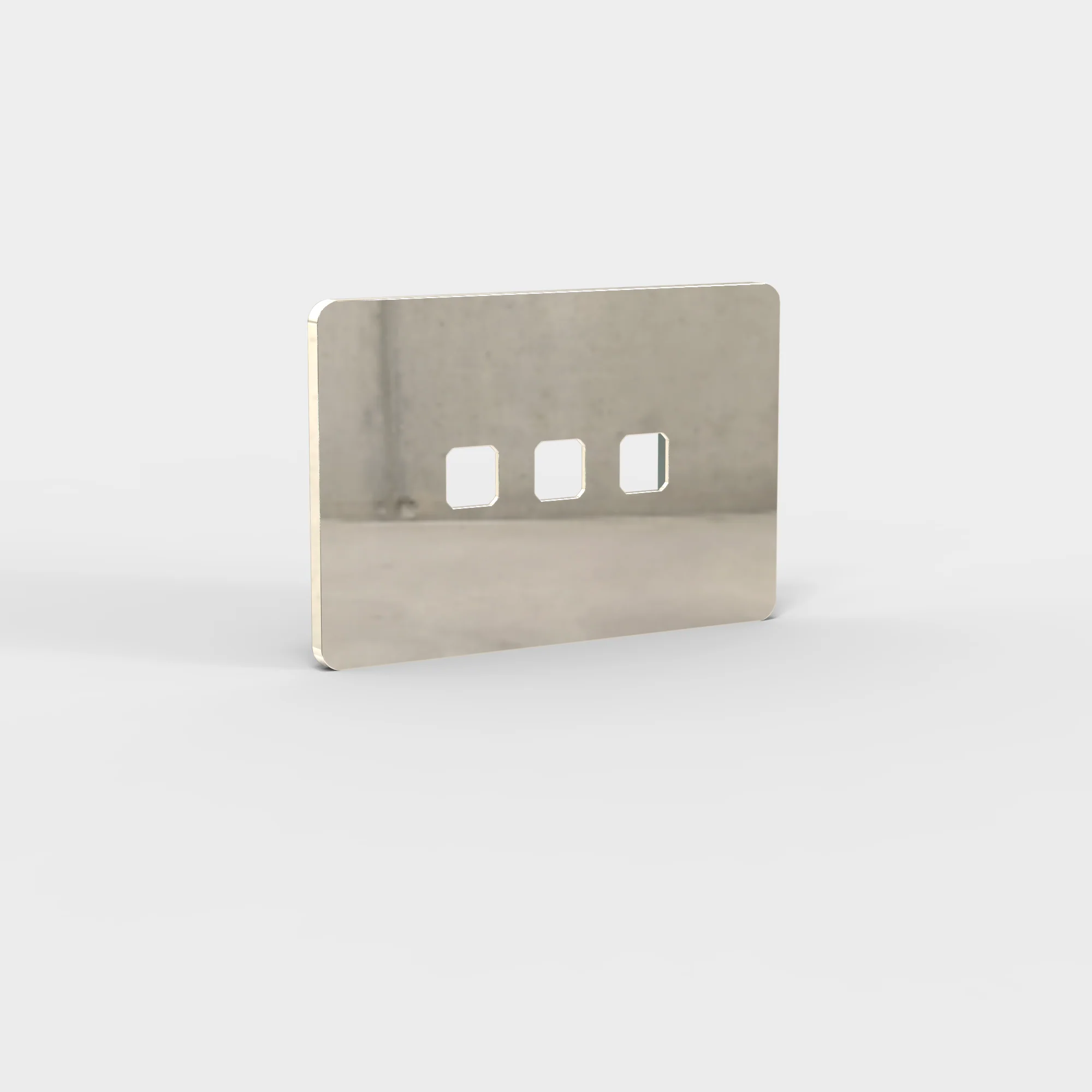 Grove 3-Module 3x Switch Plate IT - Polished Nickel