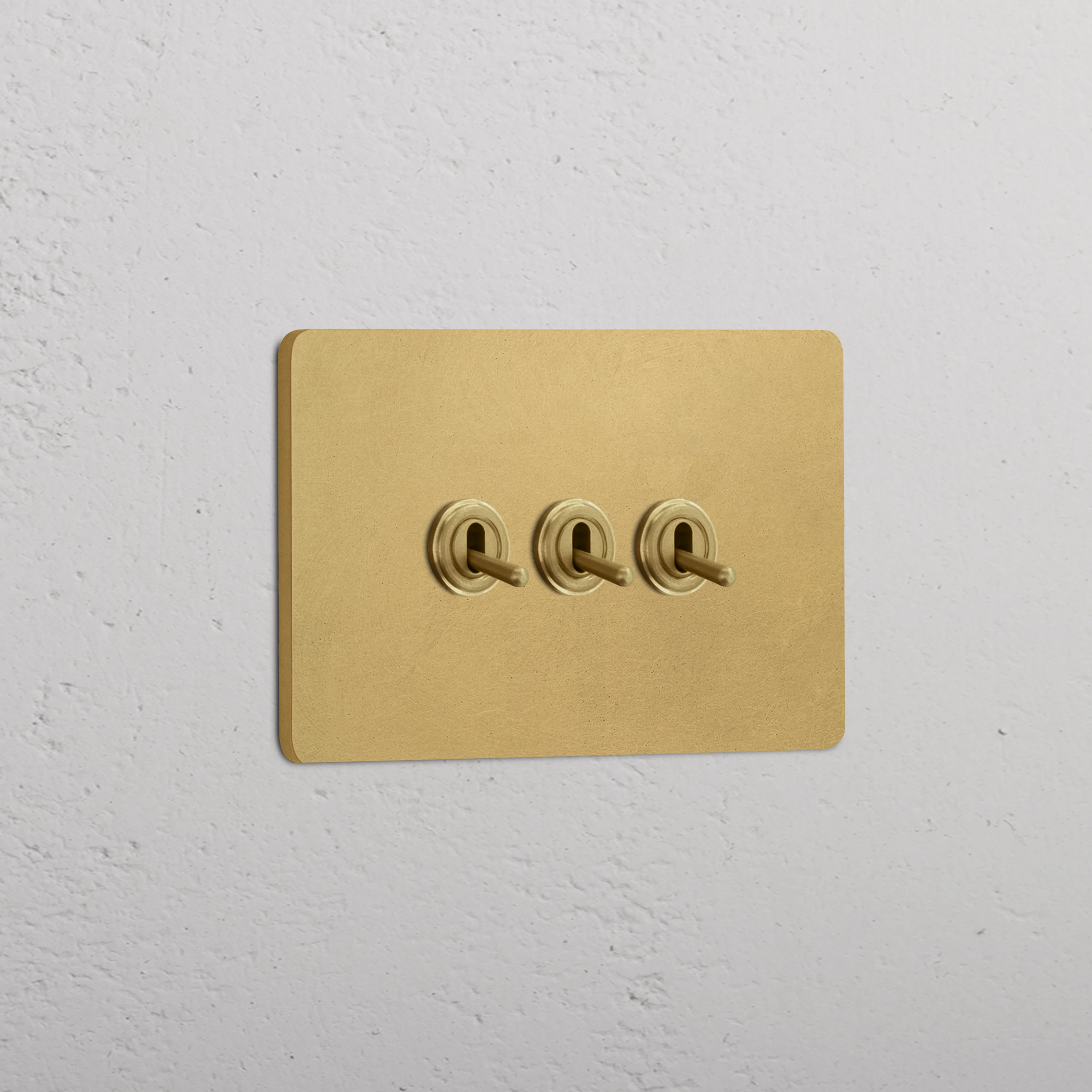 Grove 3-Module 3x Toggle Switch - Antique Brass