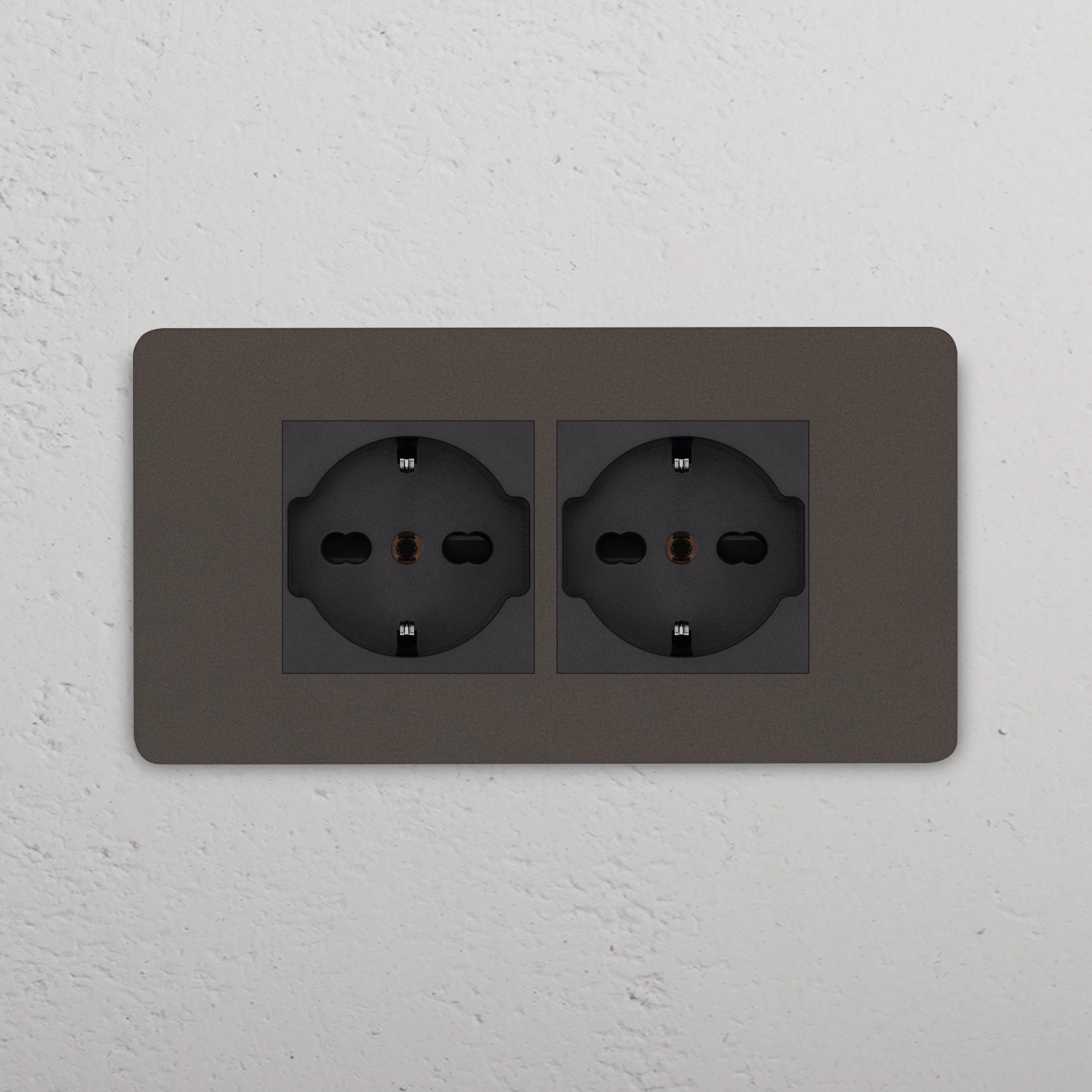 Grove 4-Module 2x Schuko/Bipasso Socket - Bronze | Black - Image 2