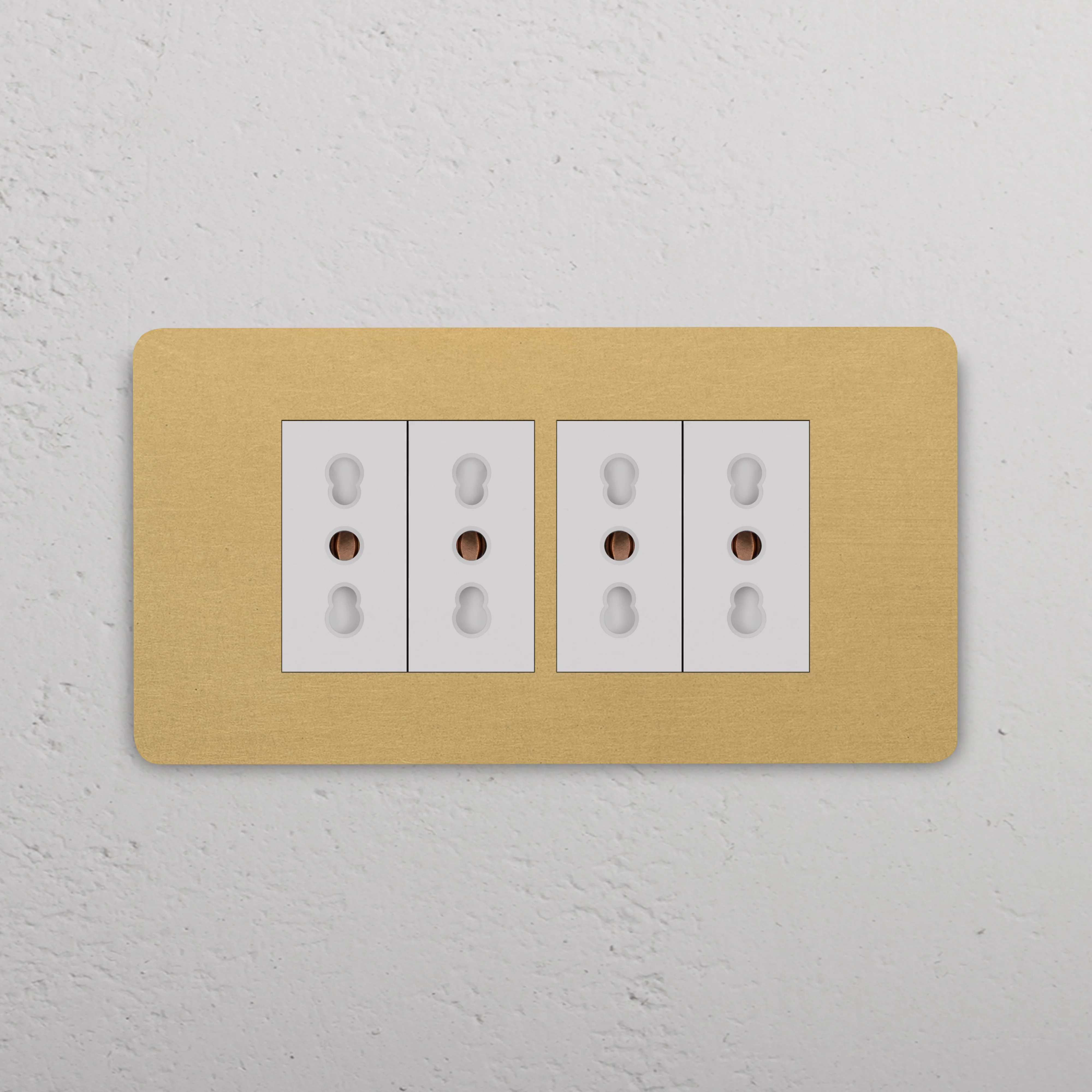 Grove 4-Module 4x Bipasso Socket - Antique Brass | White - Image 2