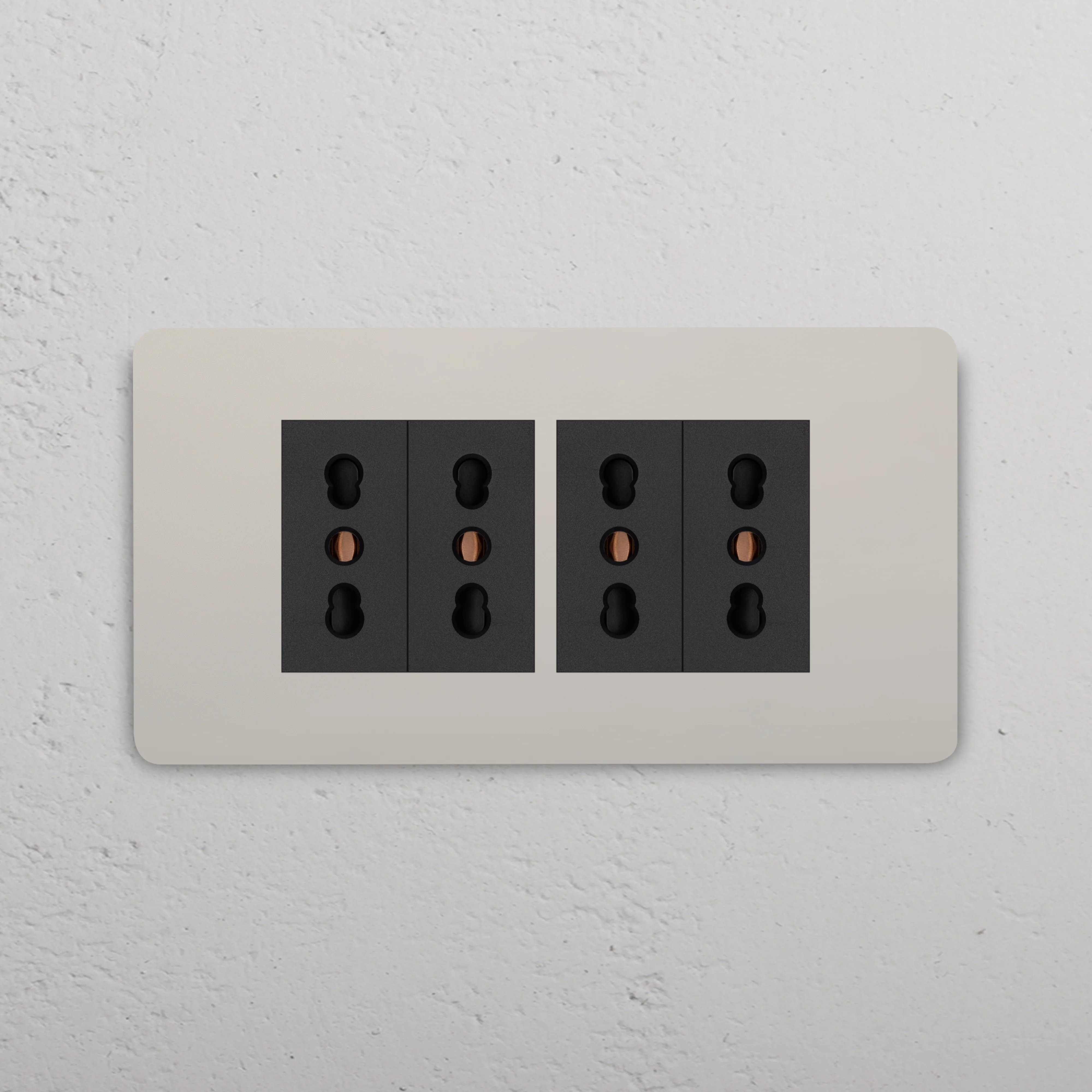 Grove 4-Module 4x Bipasso Socket - Polished Nickel | Black - Image 2