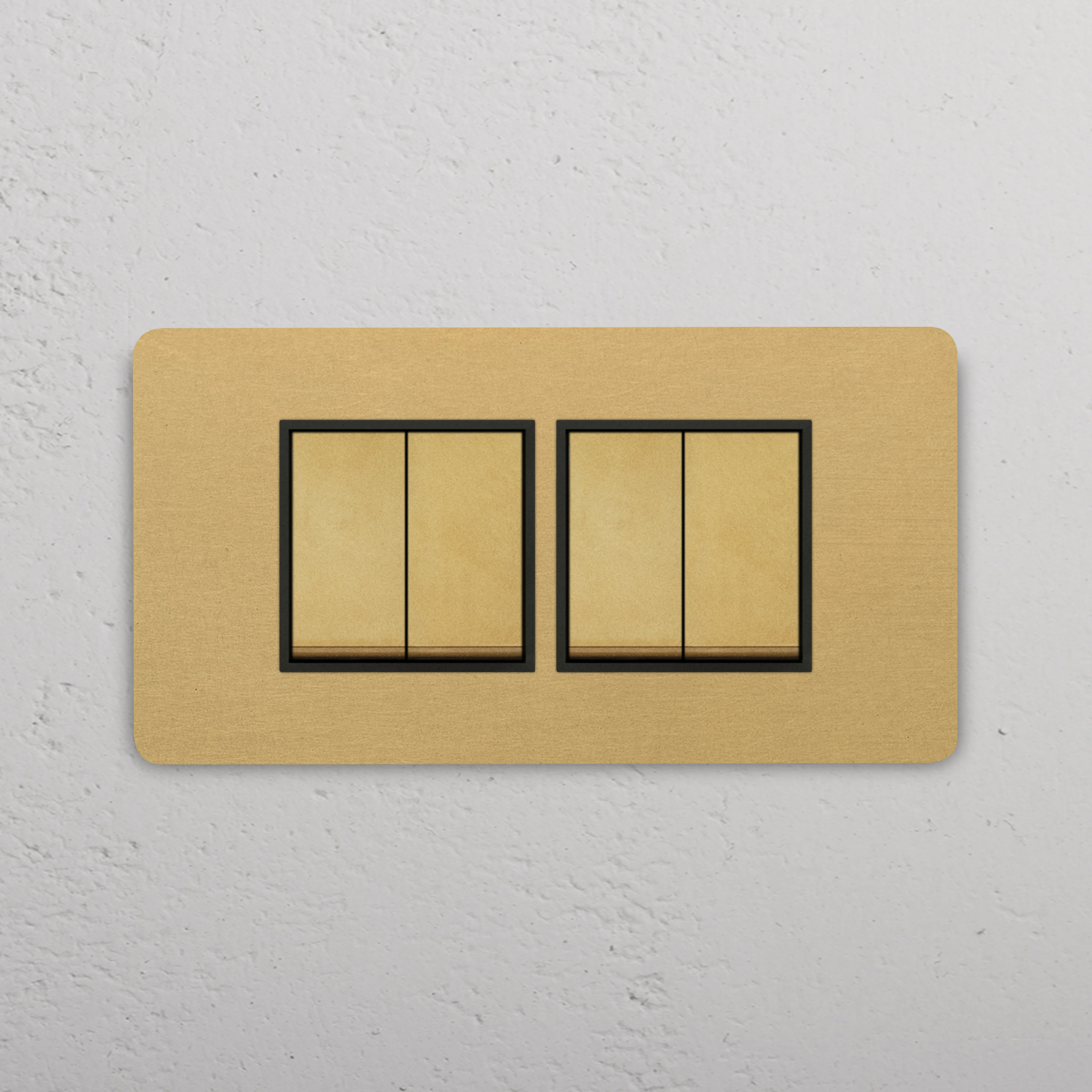 Grove 4-Module 4x Rocker Switch – Antique Brass | Black - Image 2