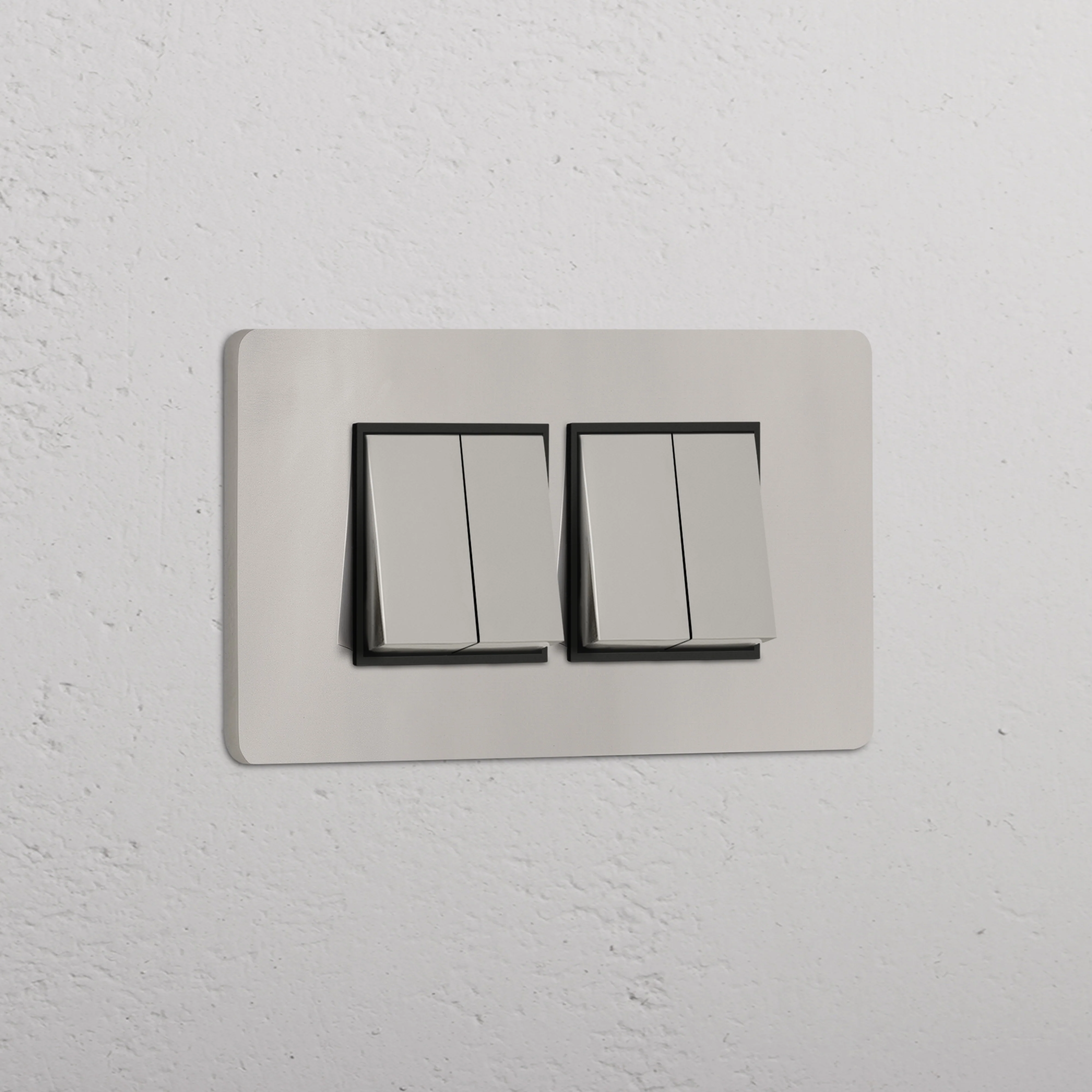 Grove 4-Module 4x Rocker Switch – Polished Nickel | Black