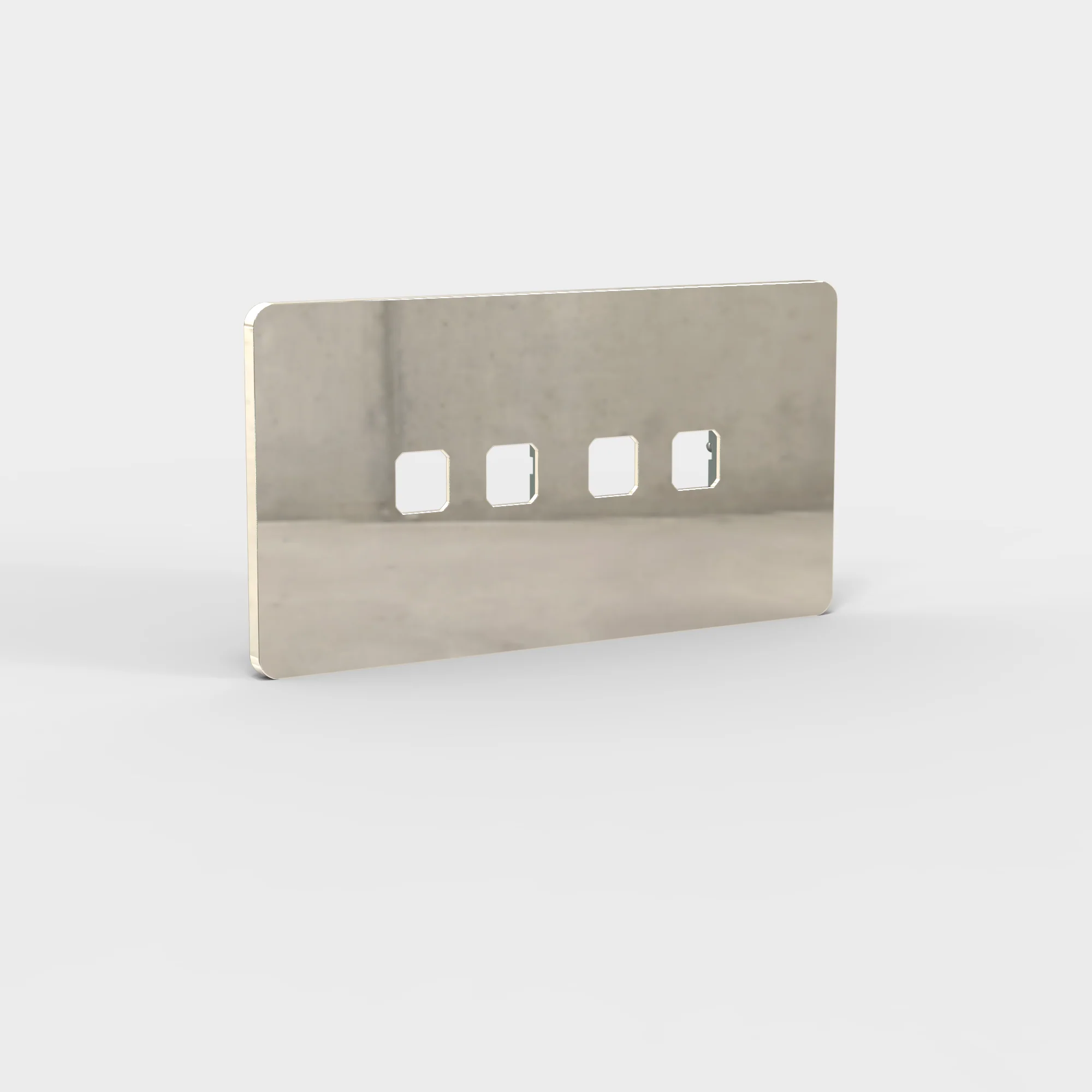 Grove 4-Module 4x Switch Plate IT - Polished Nickel