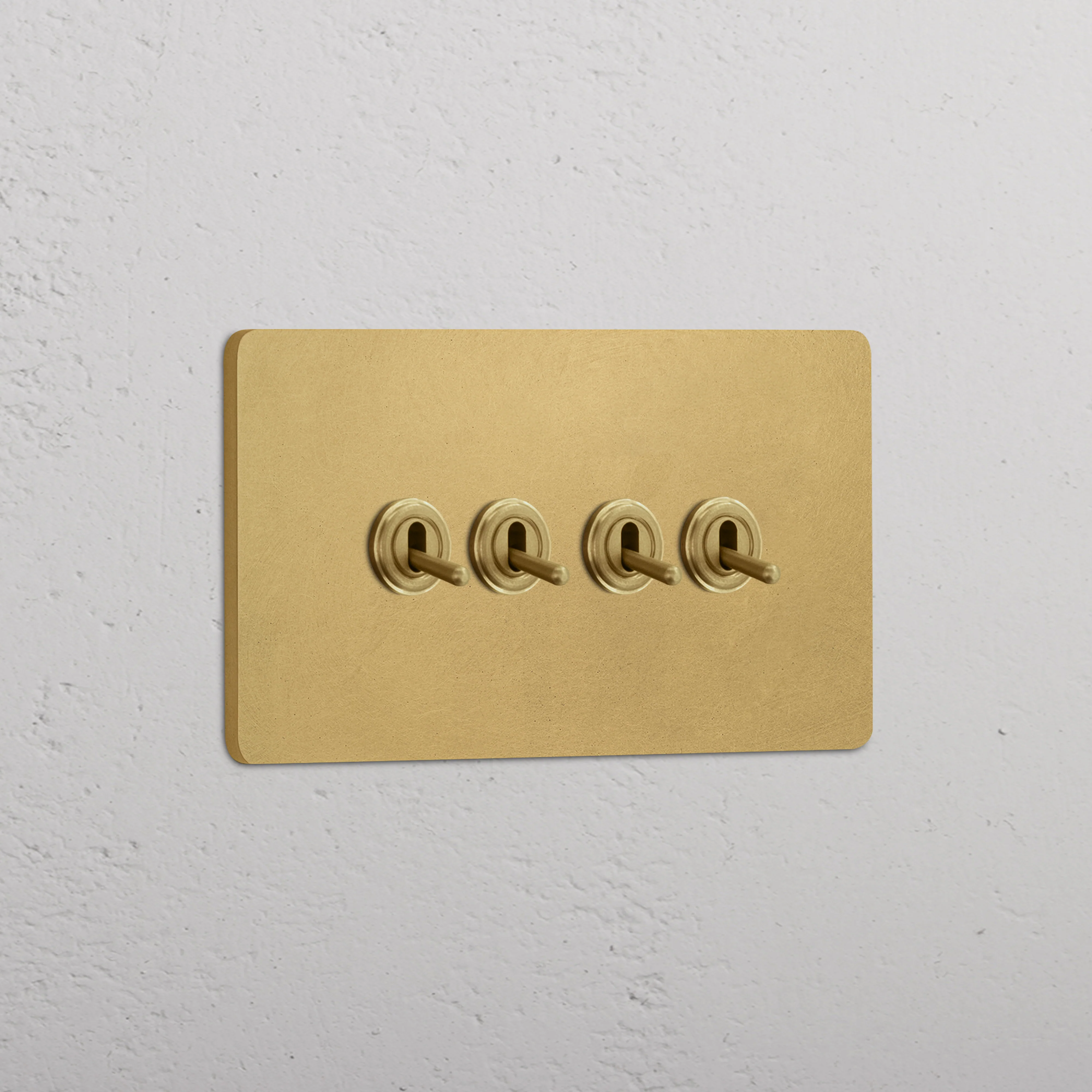 Grove 4-Module 4x Toggle Switch - Antique Brass