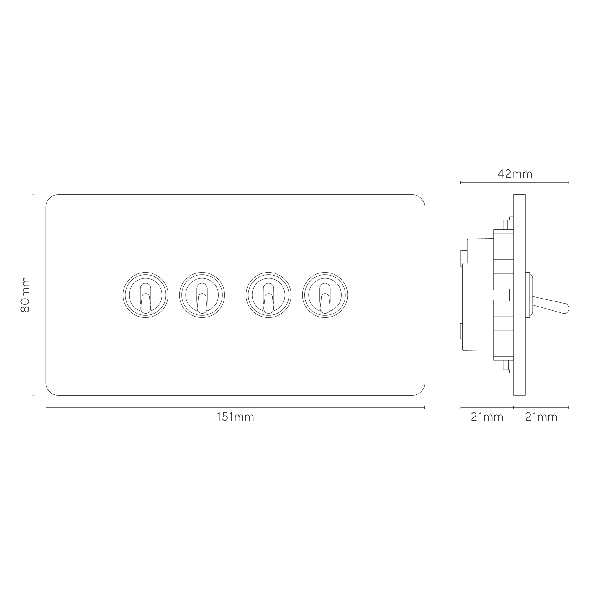 Grove 4-Module 4x Toggle Switch - Polished Nickel - Image 6