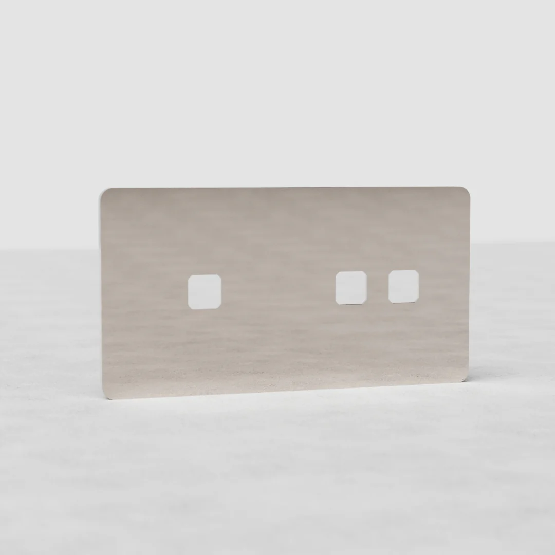 Grove Double 2+1 Switch Plate - Polished Nickel