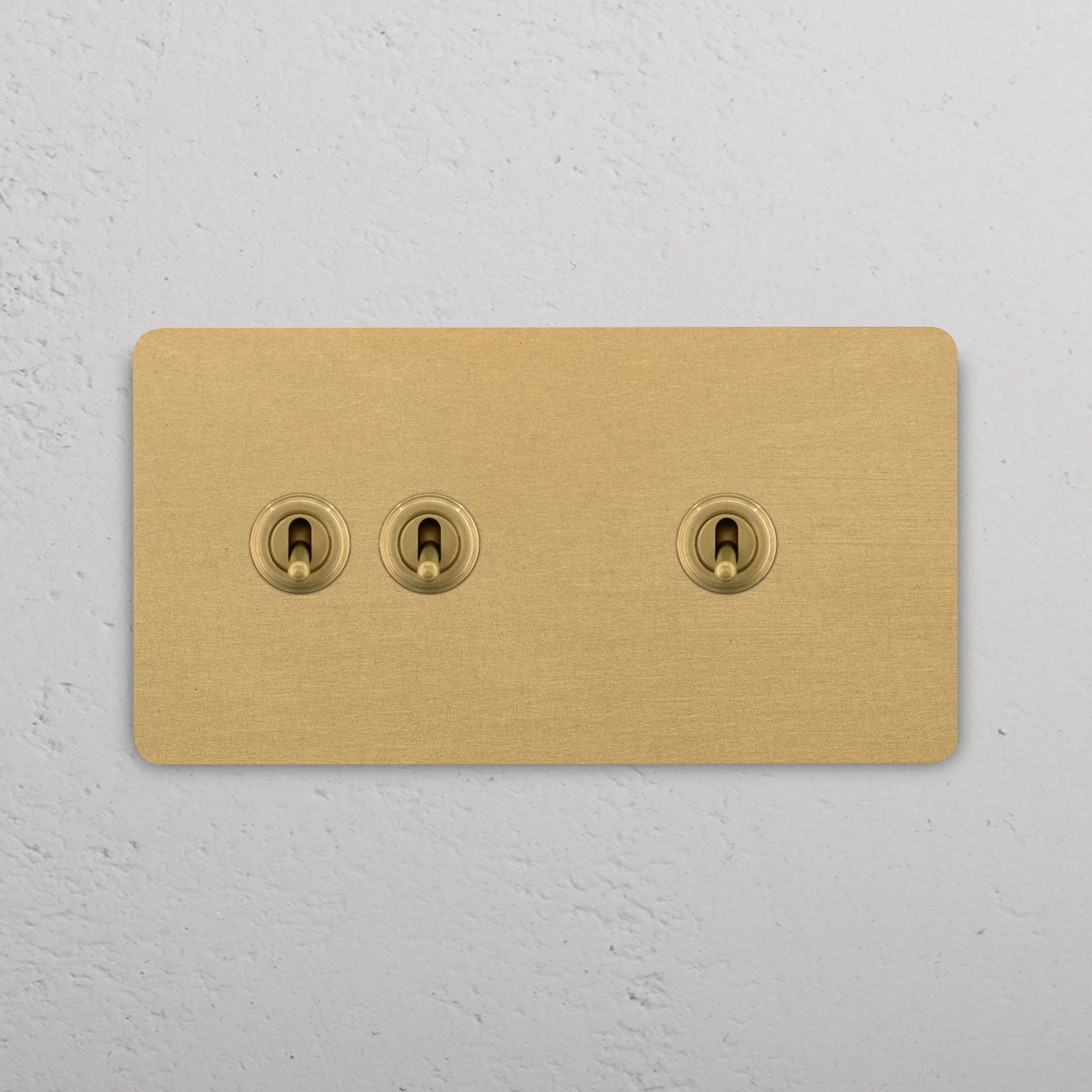 Grove Double 2+1 Toggle Switch - Antique Brass - Image 2