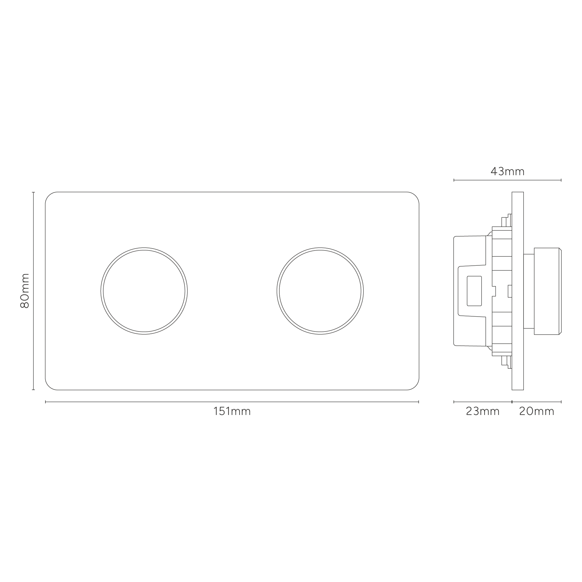 Grove Double 2x Dimmer Switch - Bronze - Image 3