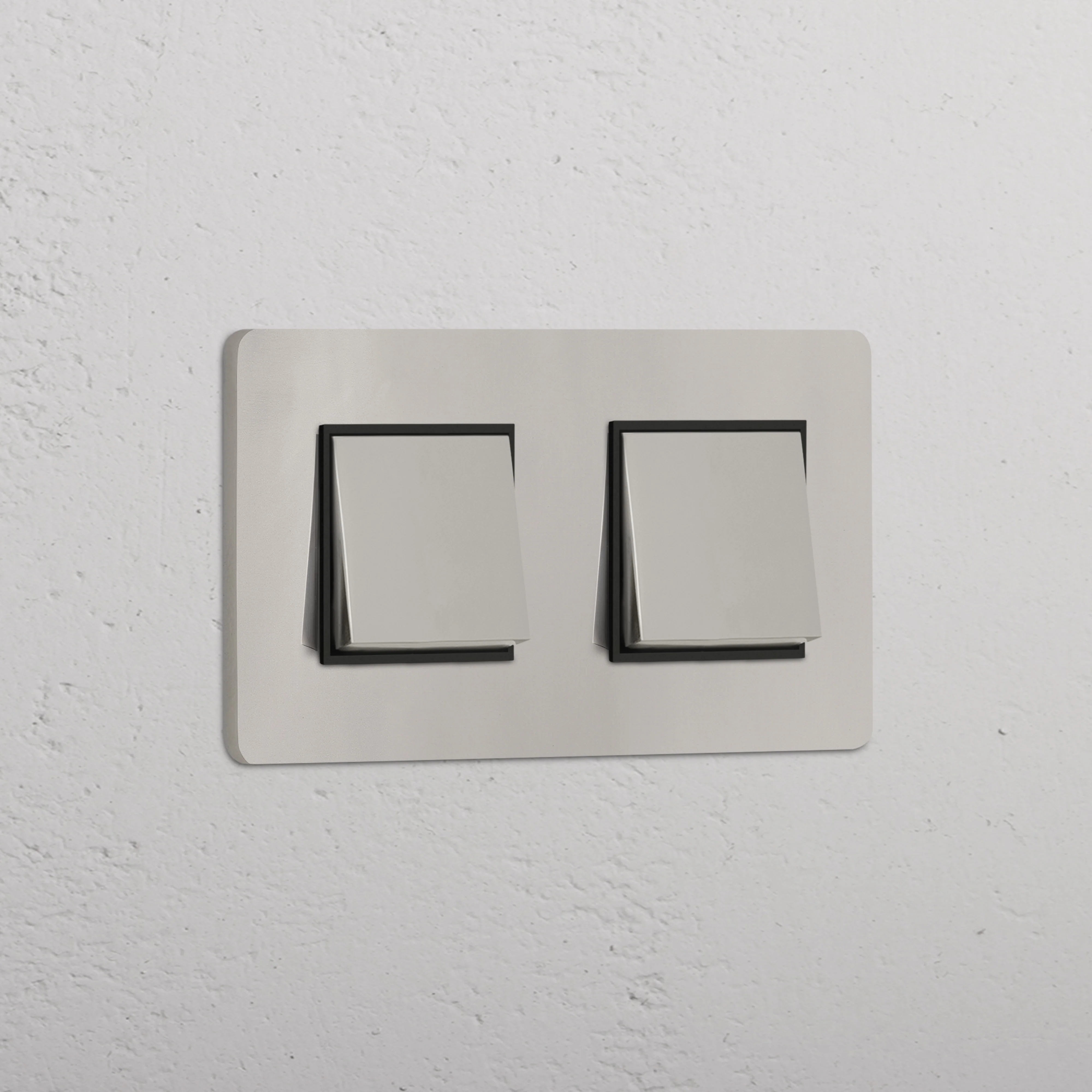 Grove Double 2x Rocker Switch - Polished Nickel | Black