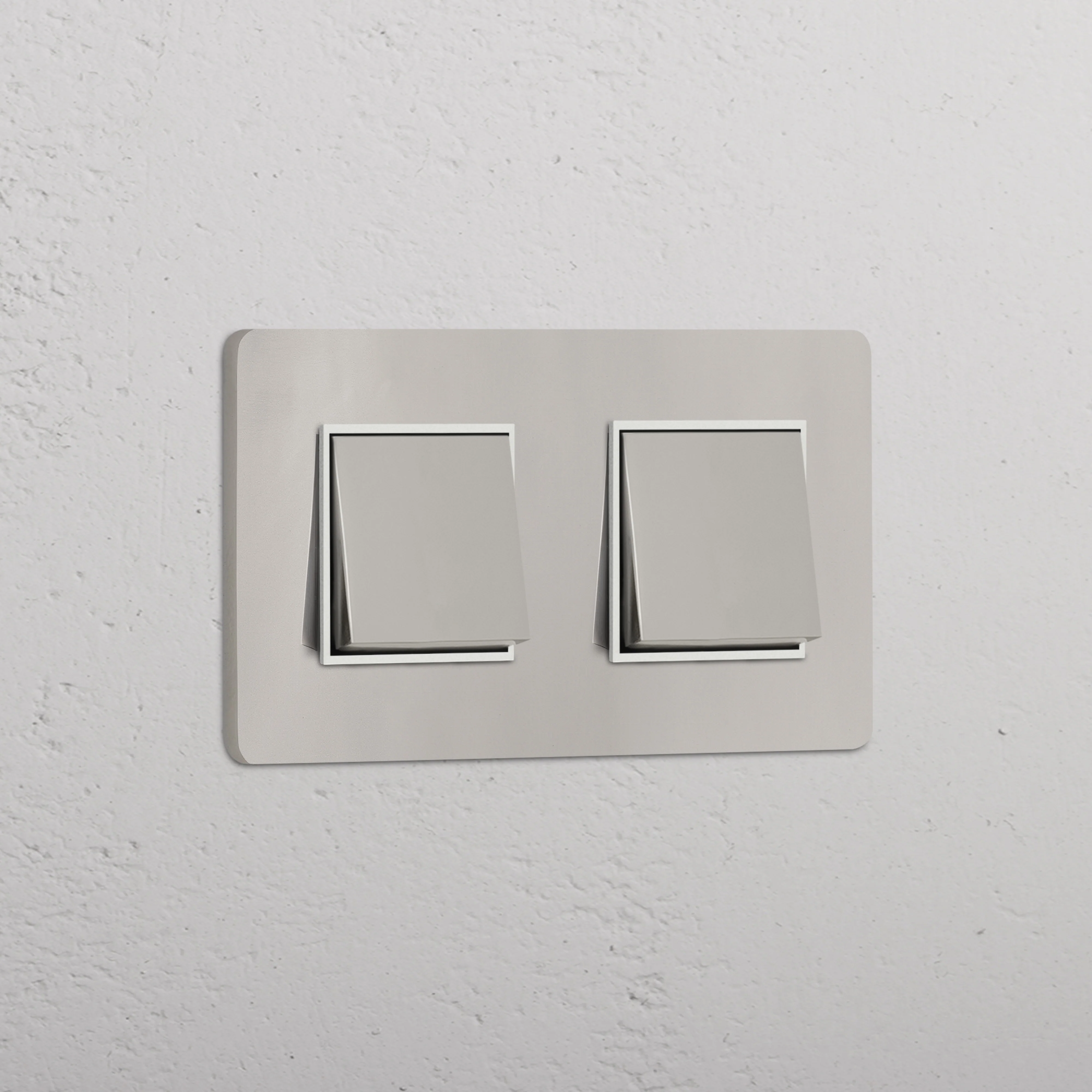 Grove Double 2x Rocker Switch - Polished Nickel | White