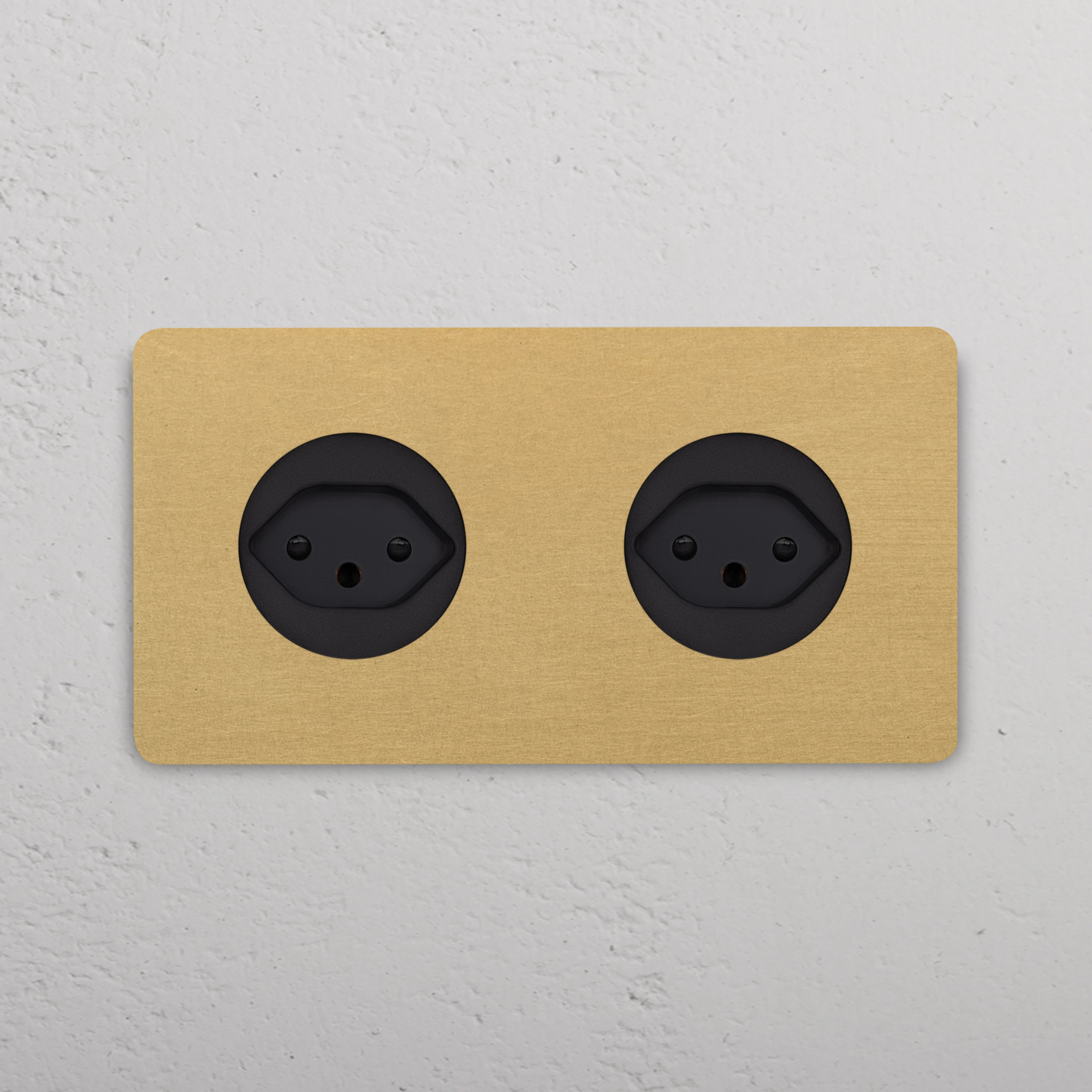 Grove Double 2x Swiss Type J Socket - Antique Brass | Black - Image 2