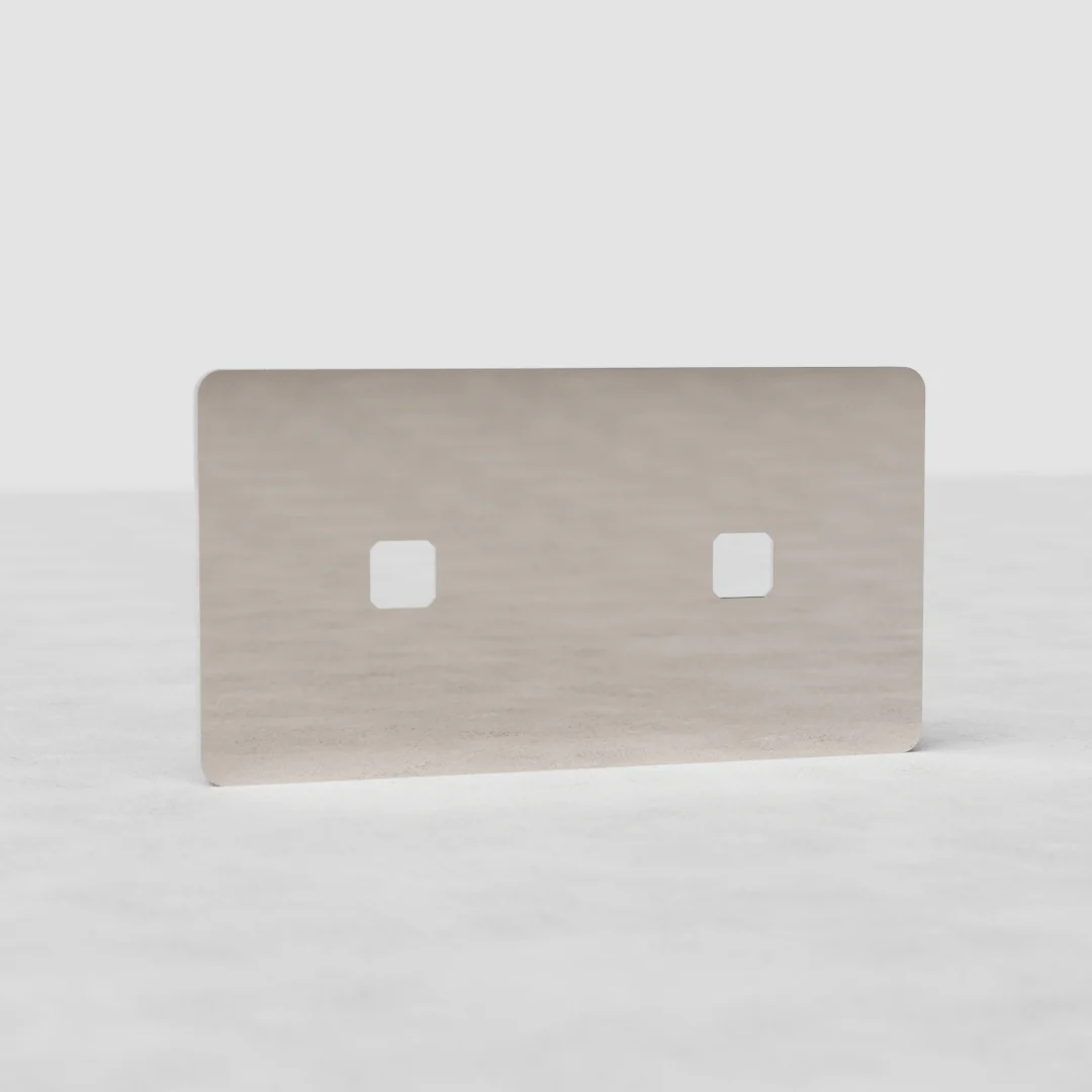 Grove Double 2x Switch Plate - Polished Nickel