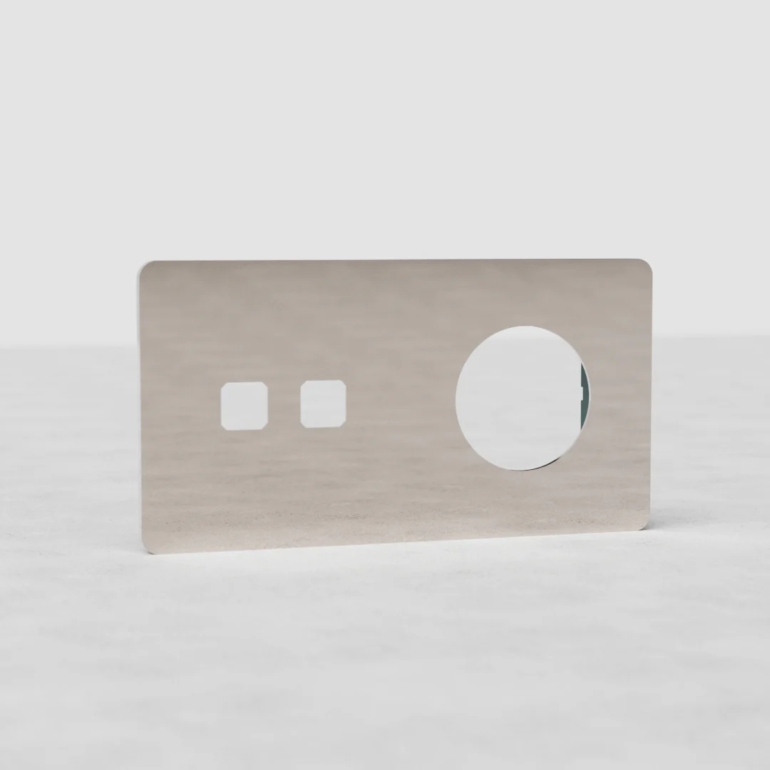 Grove Double 2x Switch & Socket Plate - Polished Nickel