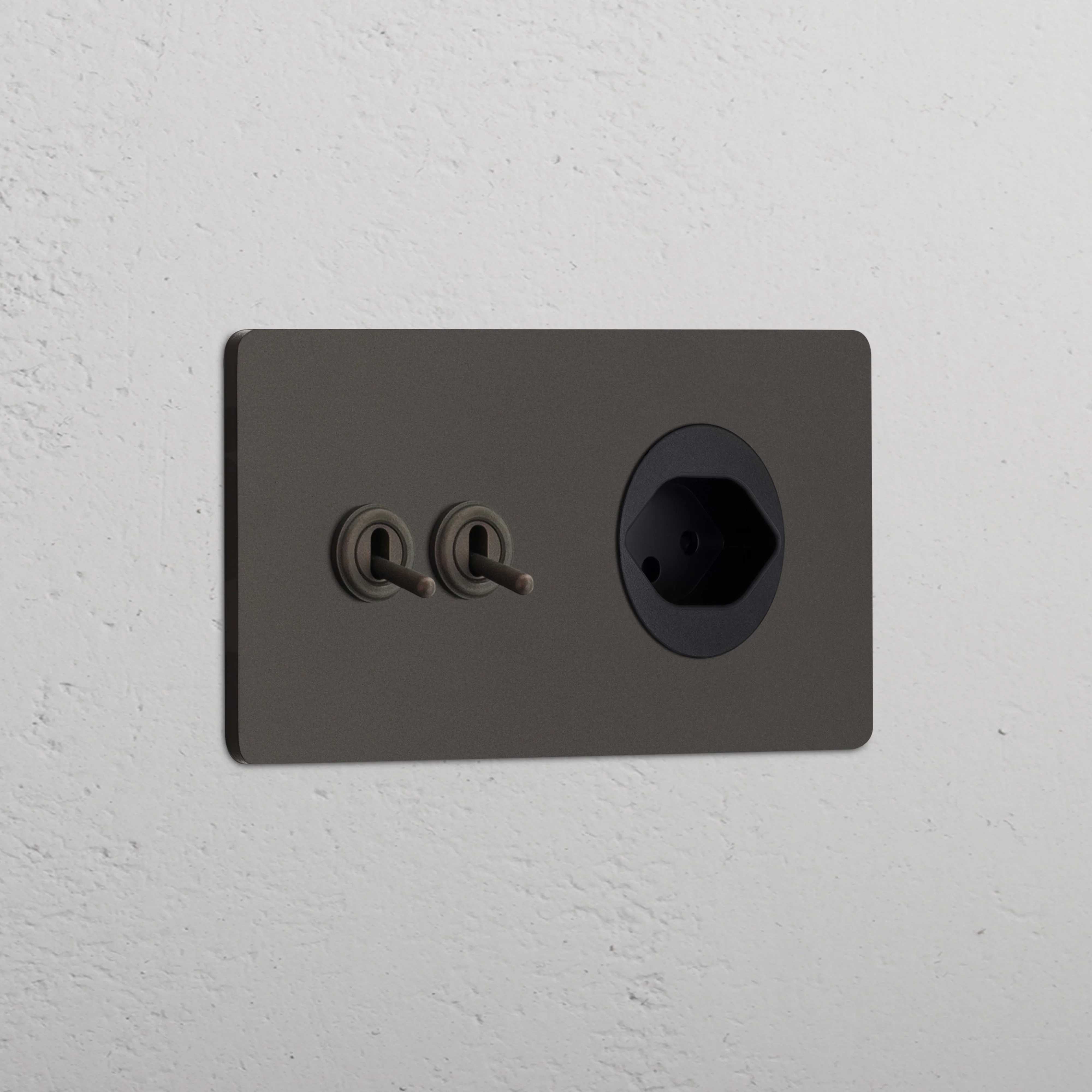 Grove Double 2x Toggle & Swiss Type J Socket - Bronze | Black