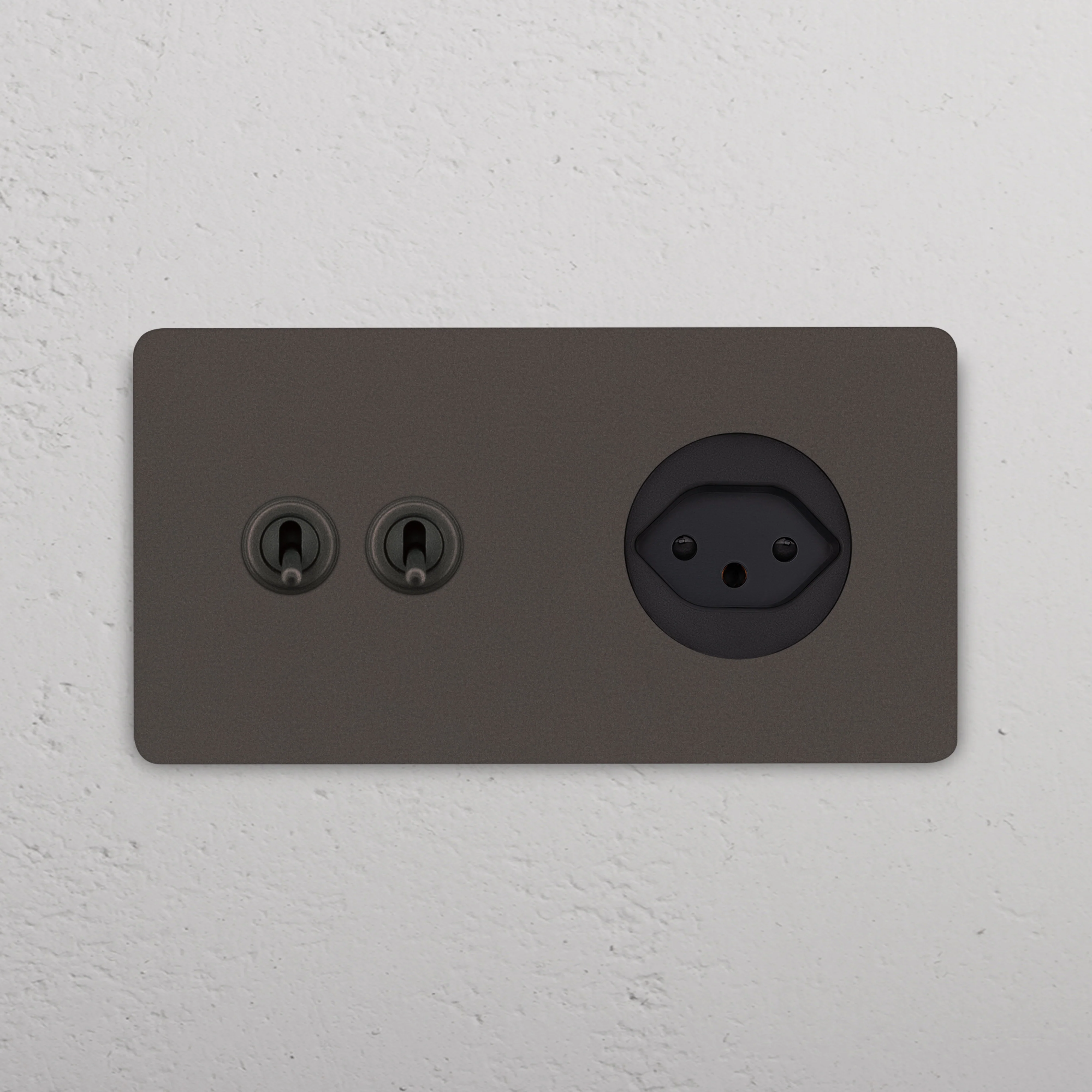 Grove Double 2x Toggle & Swiss Type J Socket - Bronze | Black - Image 2
