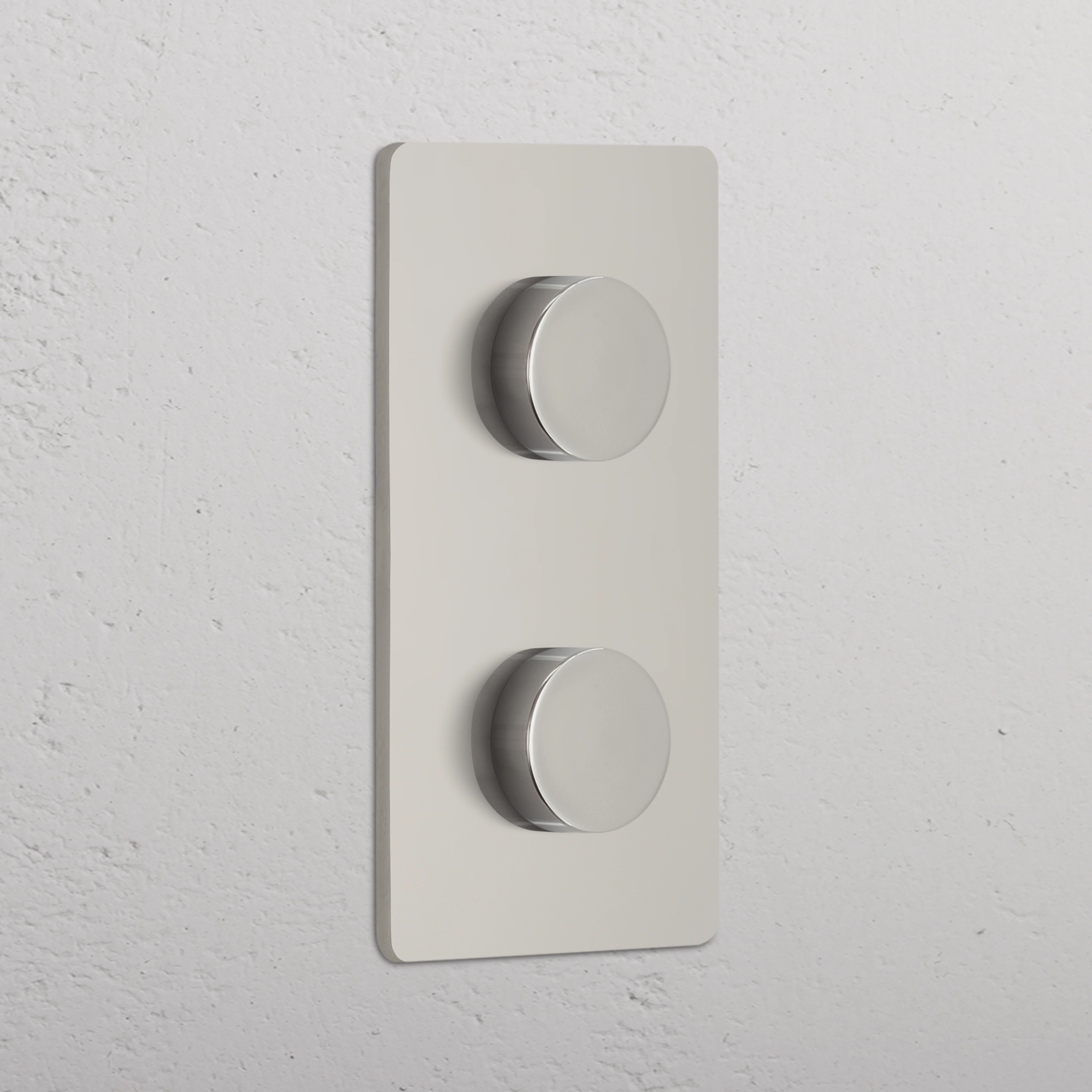 Grove Double 2x Vertical Dimmer Switch - Polished Nickel