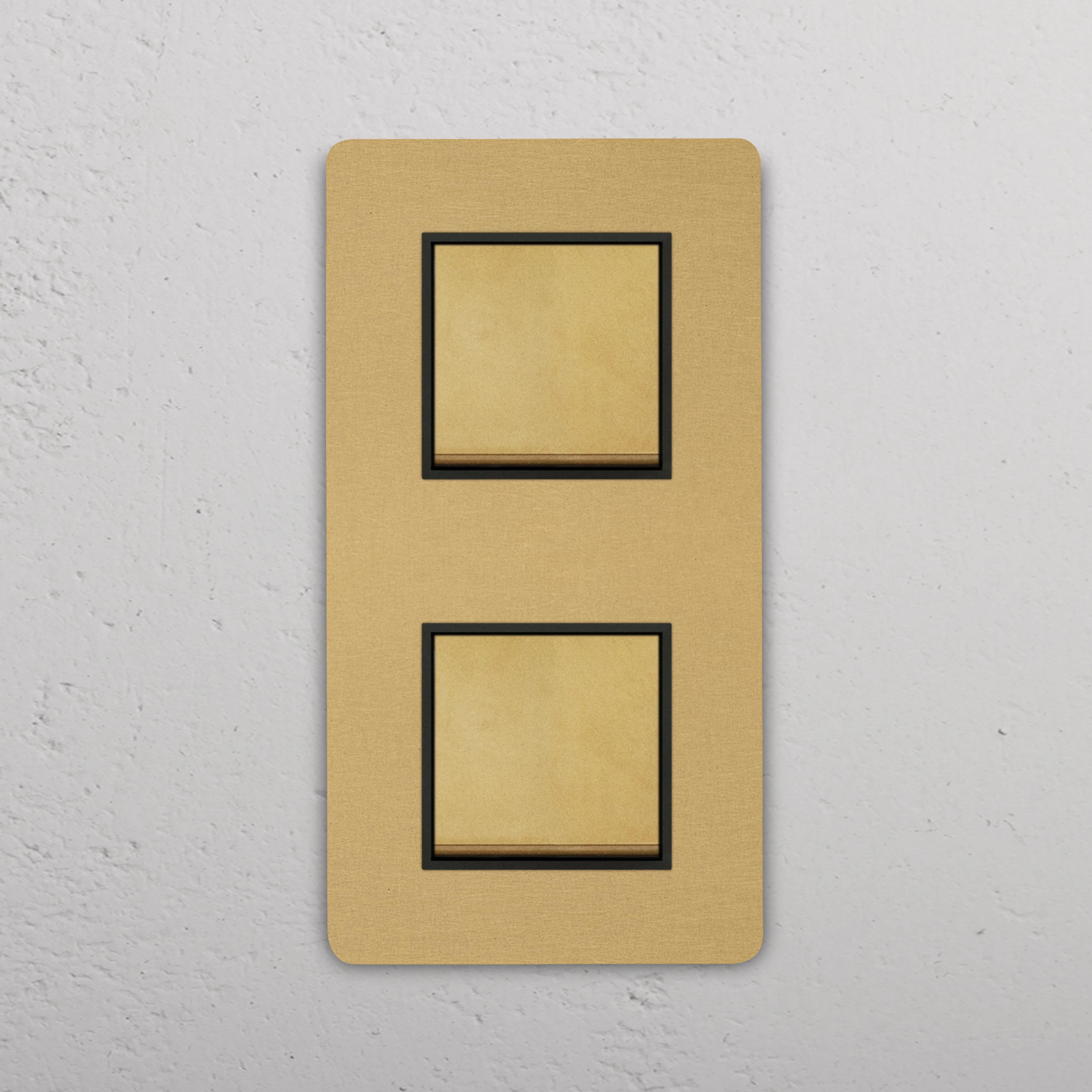 Grove Double 2x Vertical Rocker Switch - Antique Brass | Black - Image 2
