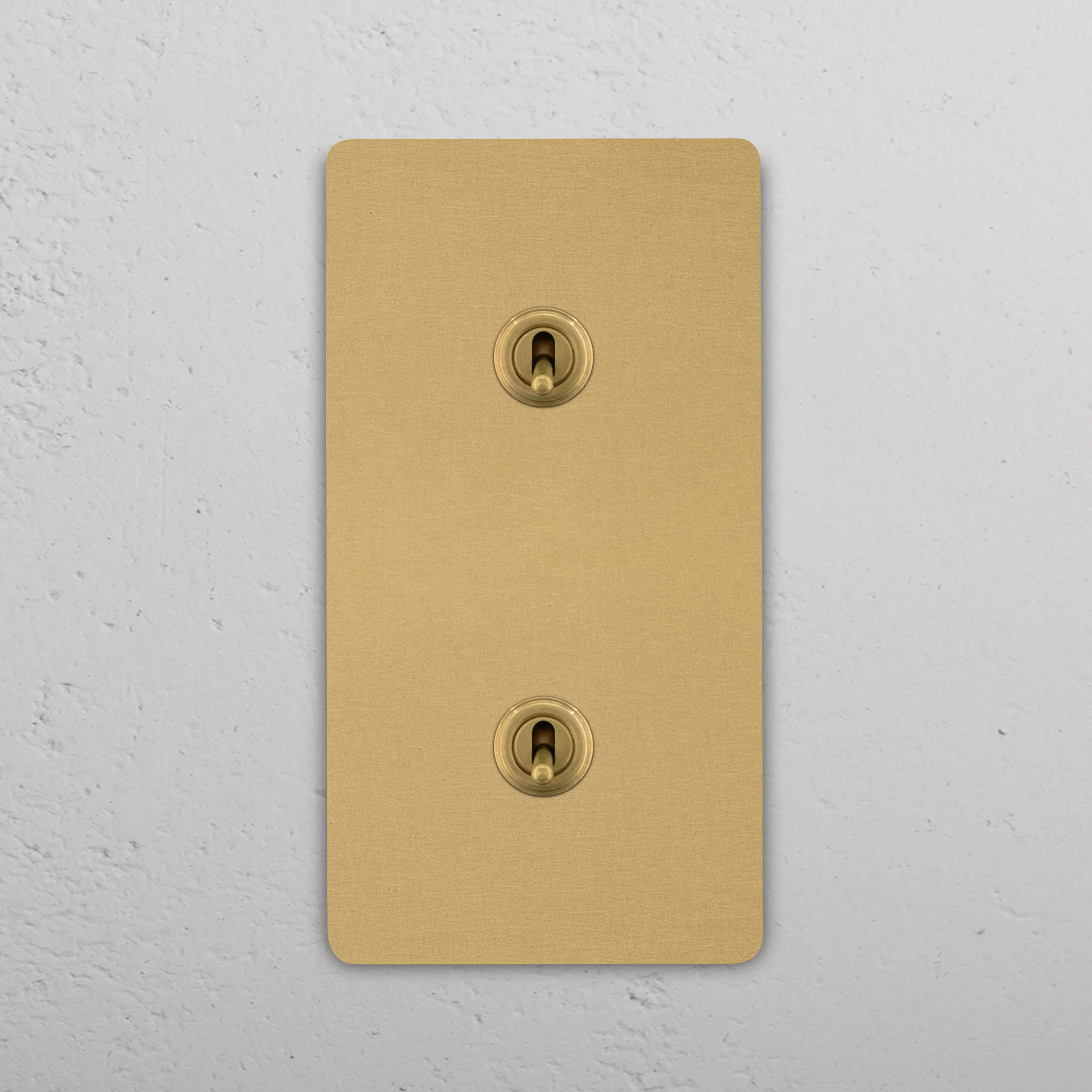 Grove Double 2x Vertical Toggle Switch - Antique Brass - Image 2