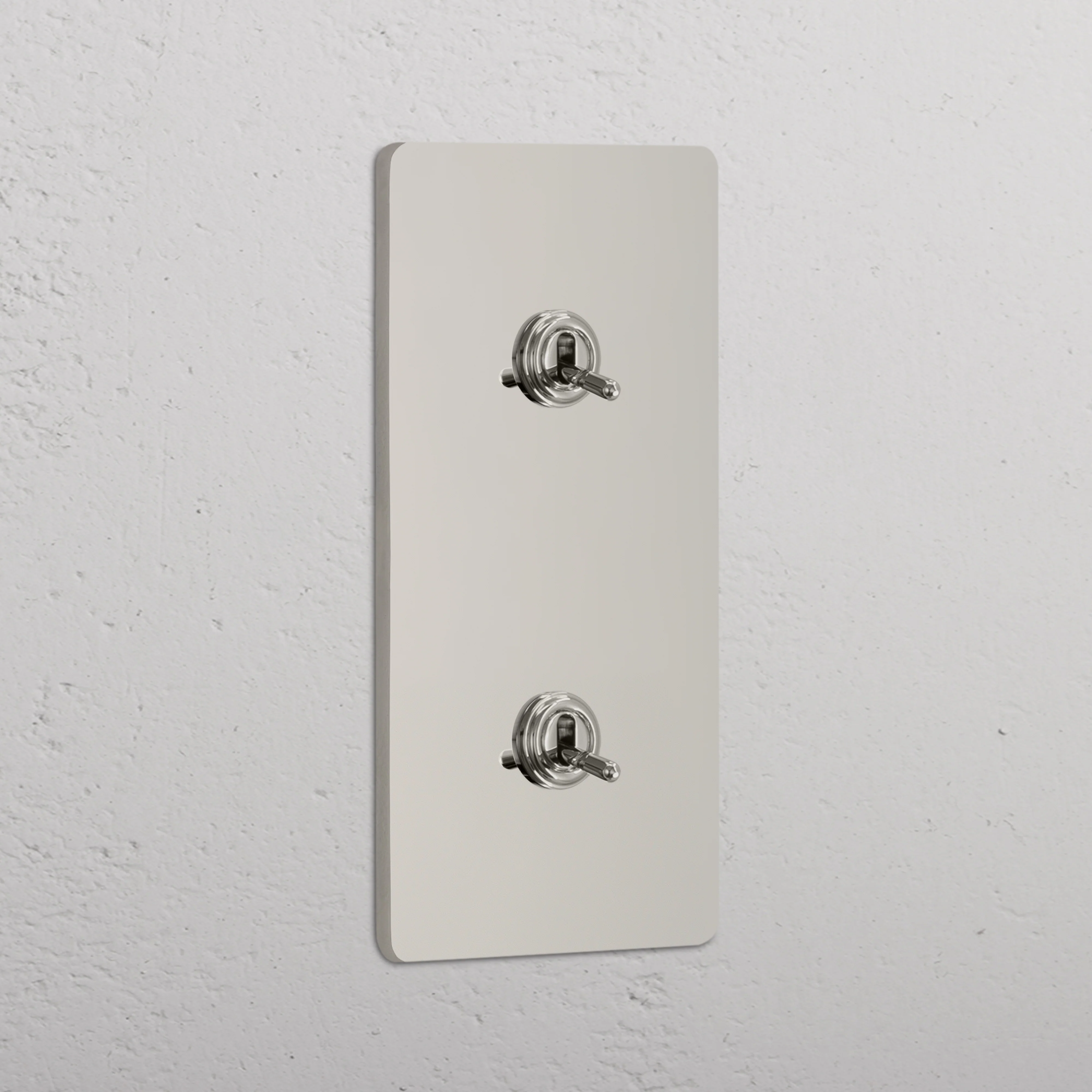 Grove Double 2x Vertical Toggle Switch - Polished Nickel