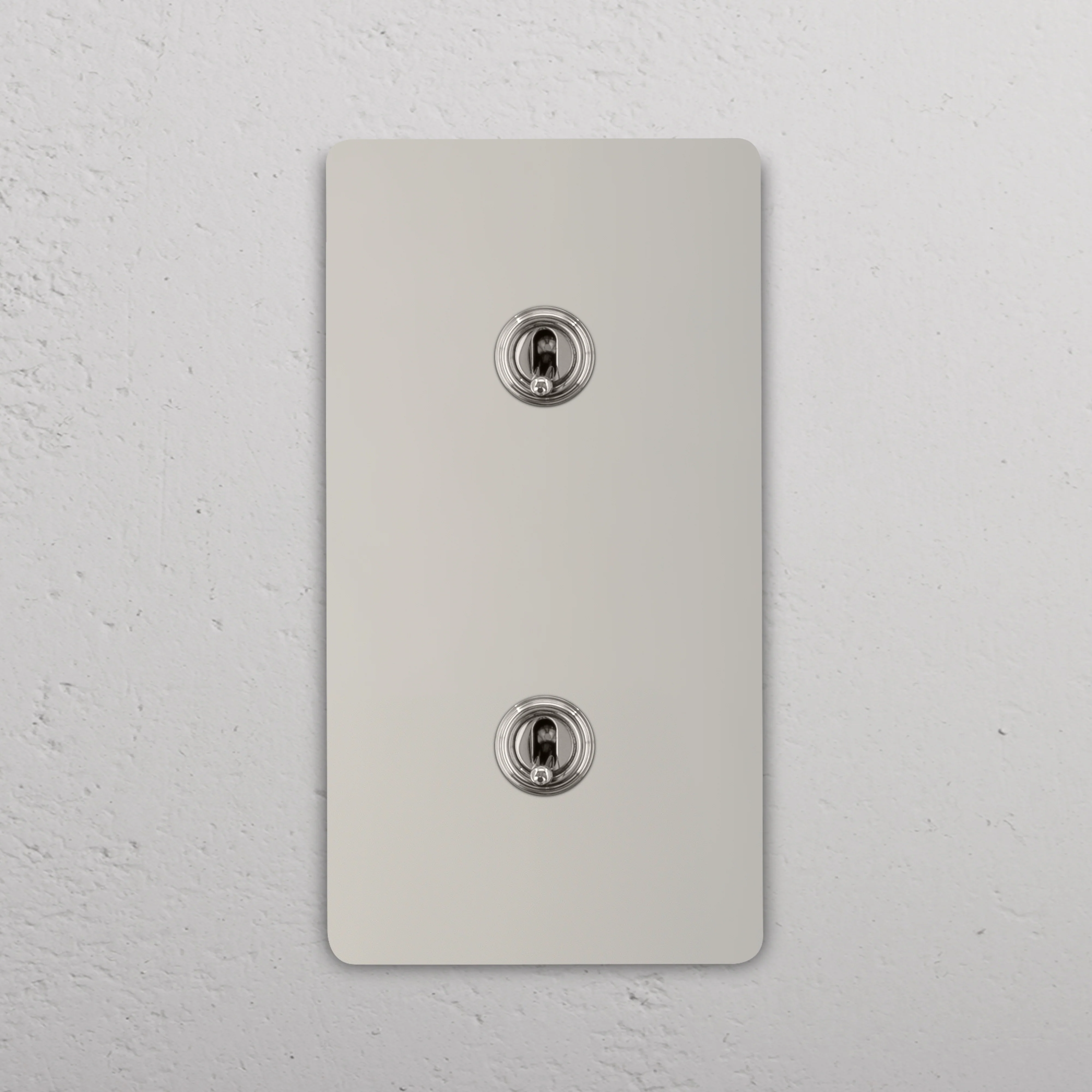 Grove Double 2x Vertical Toggle Switch - Polished Nickel - Image 2