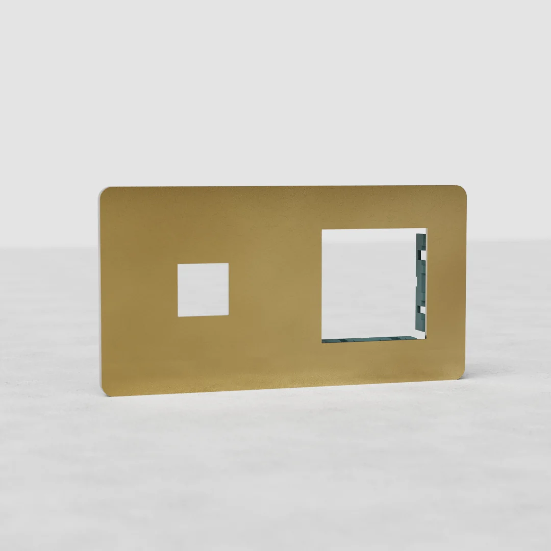 Grove Double 45mm & Keystone Module Plate - Antique Brass