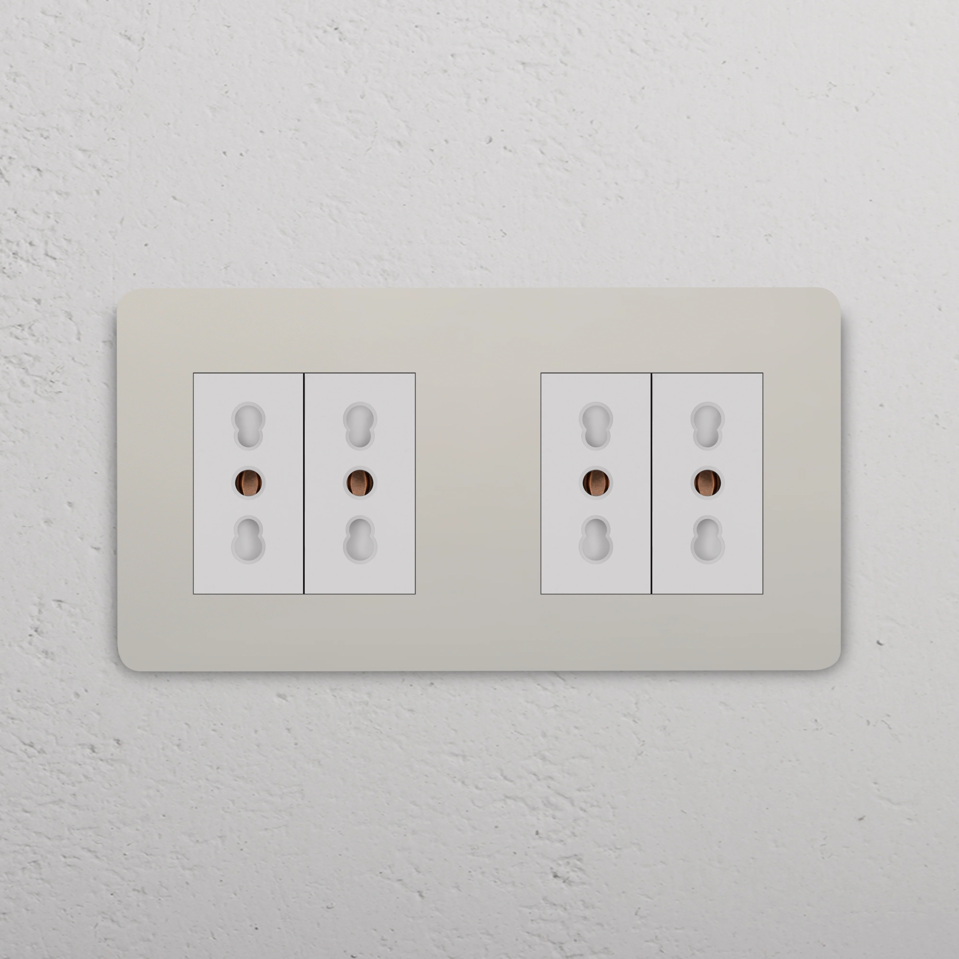 Grove Double 4x Bipasso Socket - Polished Nickel | White - Image 2