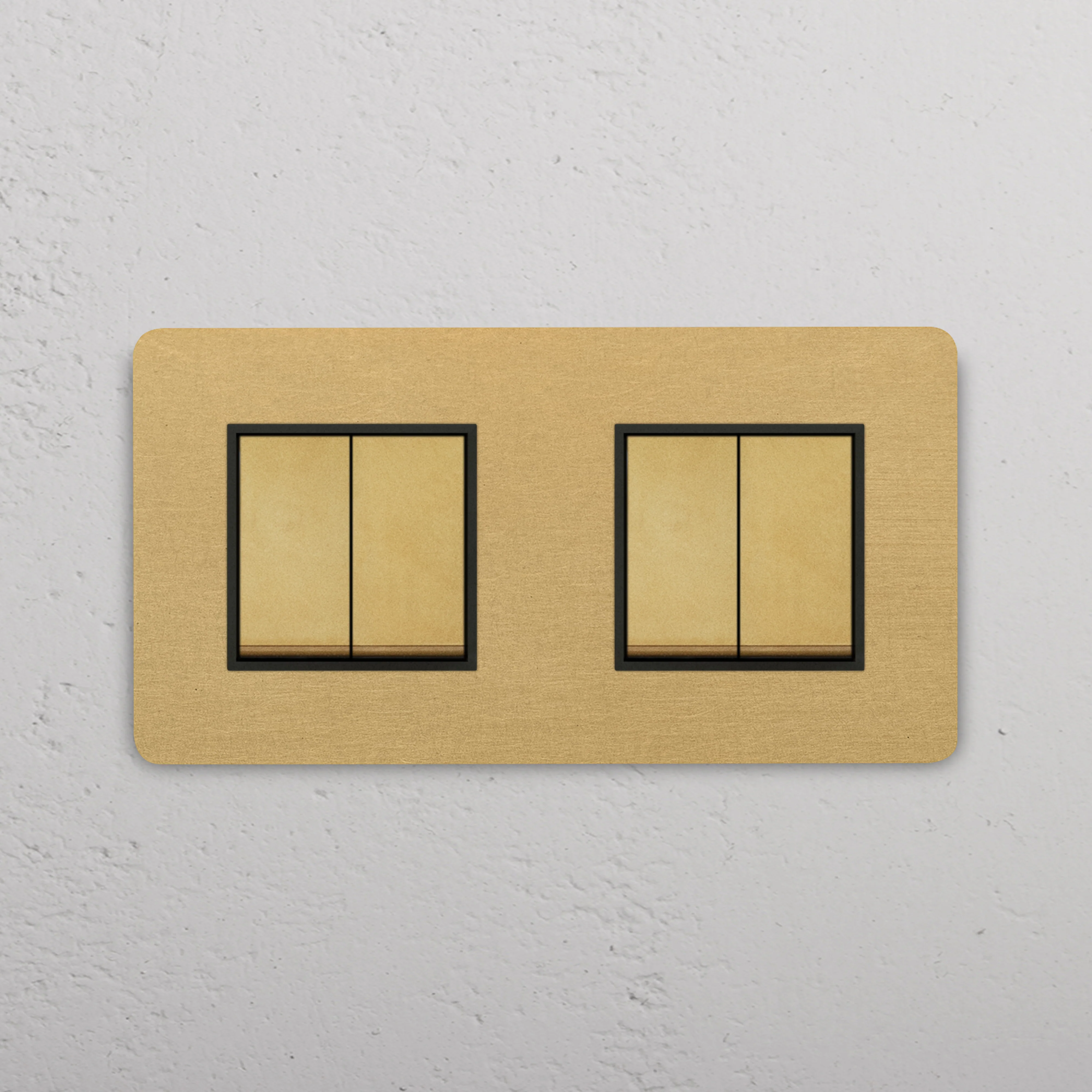 Grove Double 4x Rocker Switch - Antique Brass | Black - Image 2