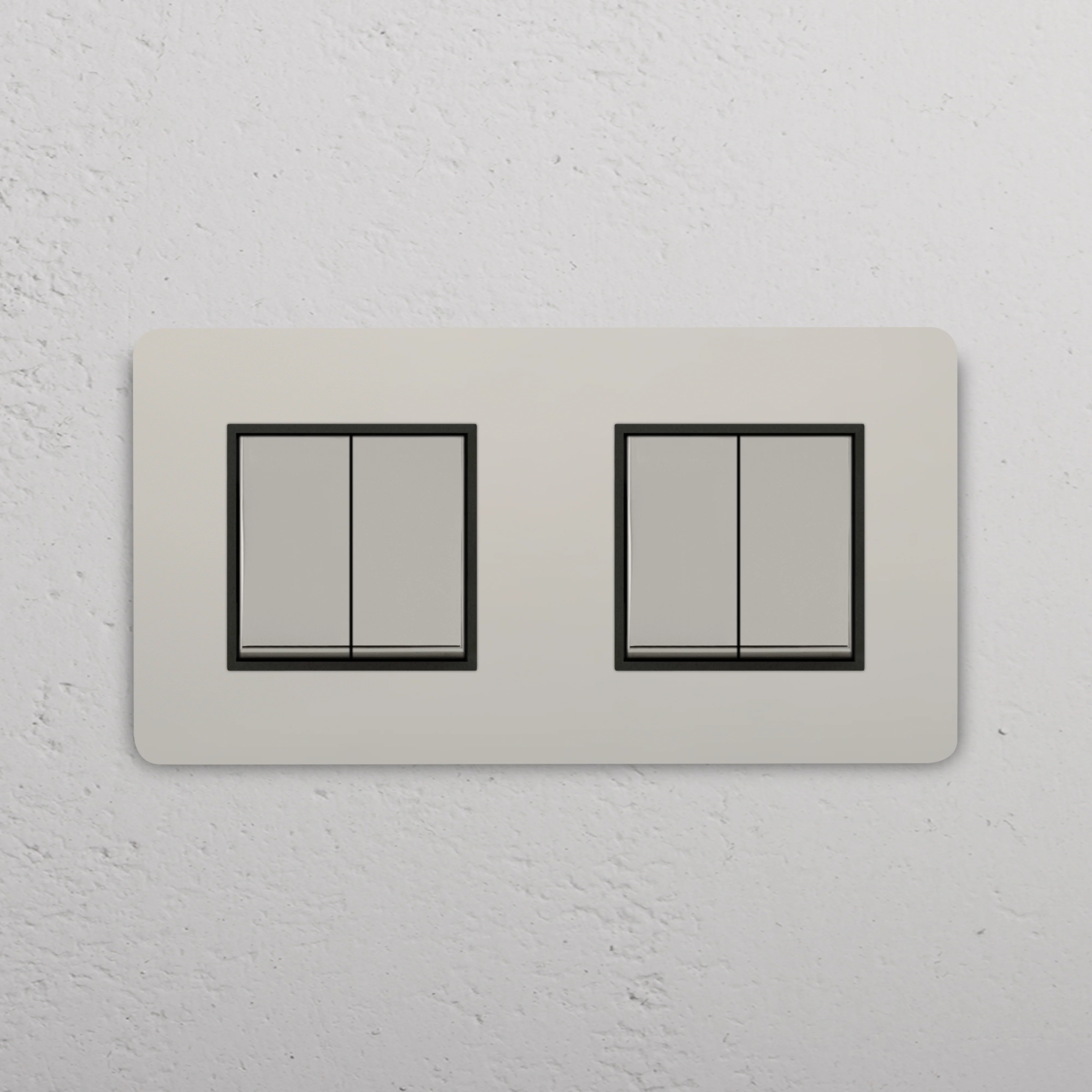 Grove Double 4x Rocker Switch - Polished Nickel | Black - Image 2