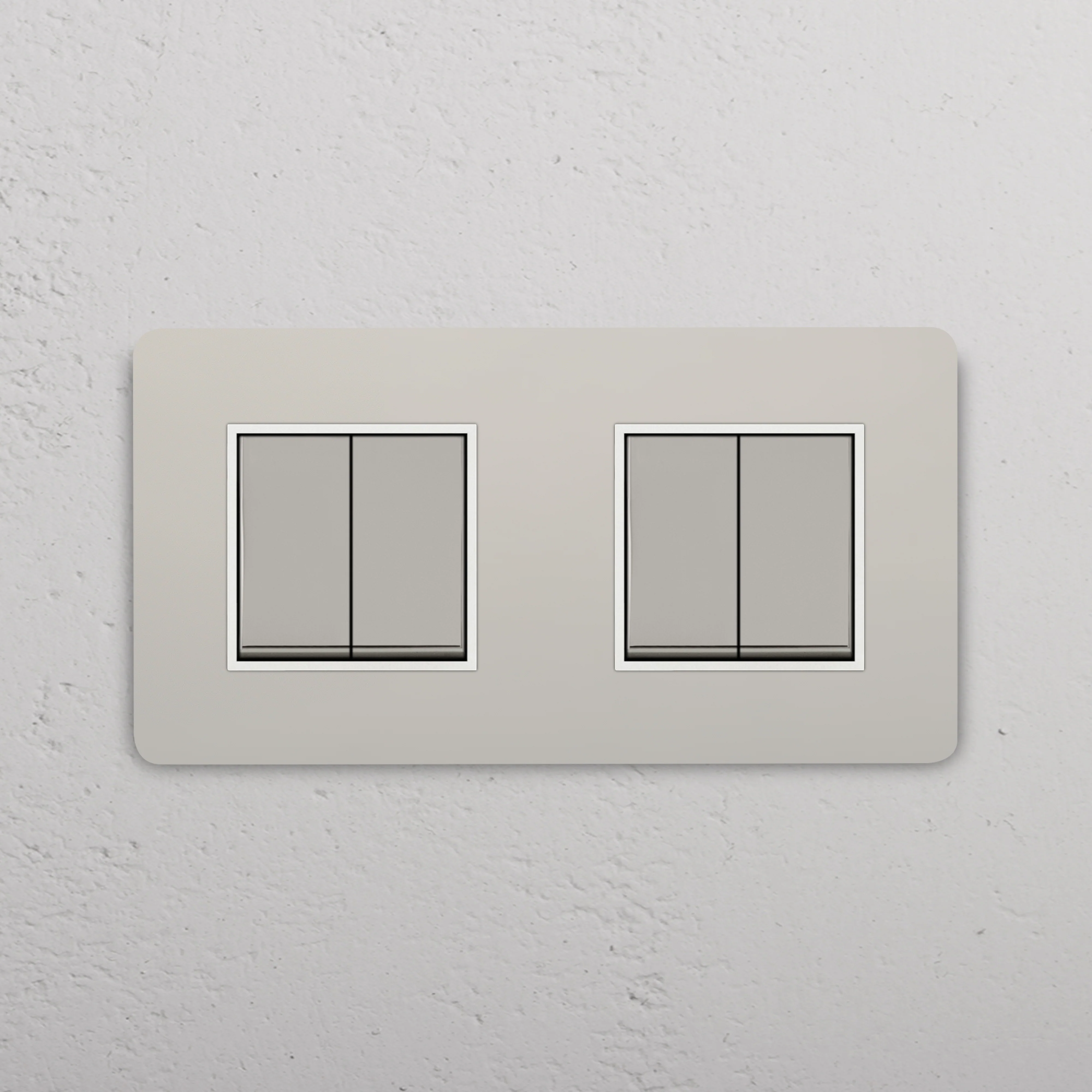 Grove Double 4x Rocker Switch - Polished Nickel | White - Image 2